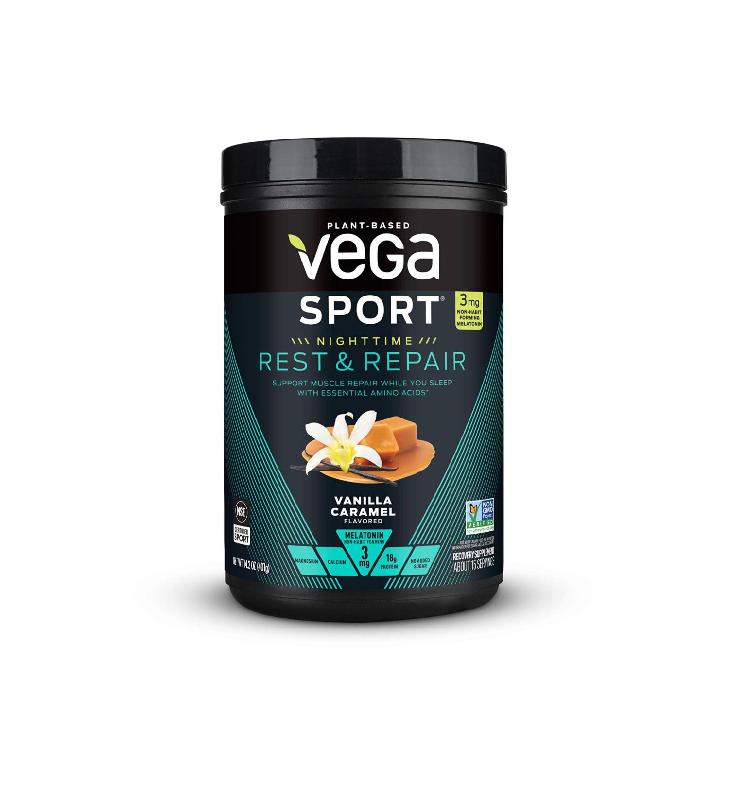 Vega Vanilla Caramel Rest & Repair Powder - 14.2 OZ | Shop Now - Buy Online on GoSupps.com