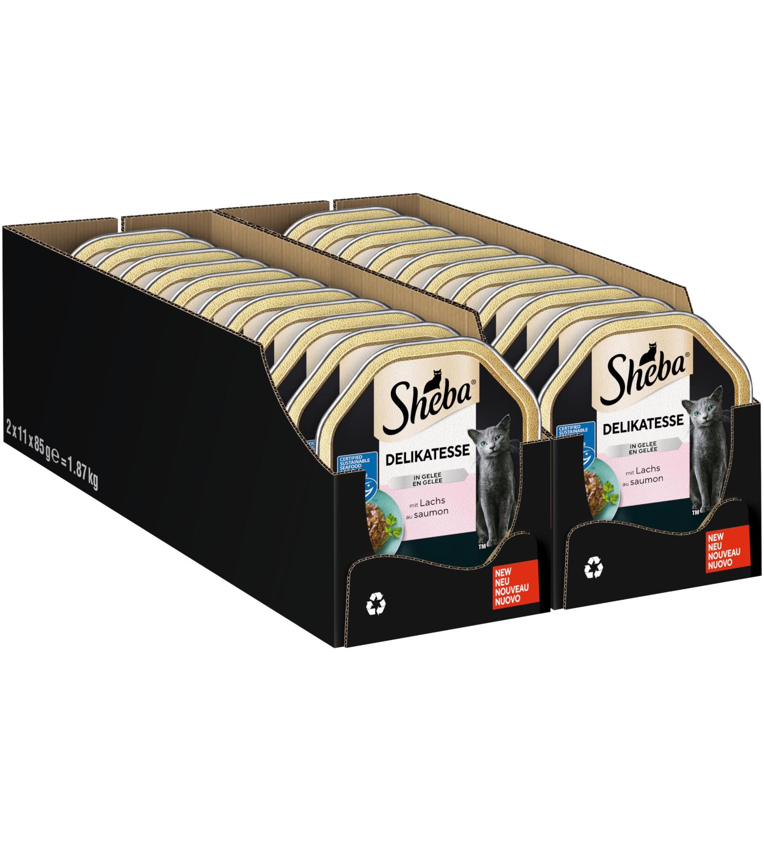 Premium Sheba Delicacy in Jelly - High-Quality Salmon Cat Wet Food - 22 x 85g - International Shipping Available - Buy Online on GoSupps.com