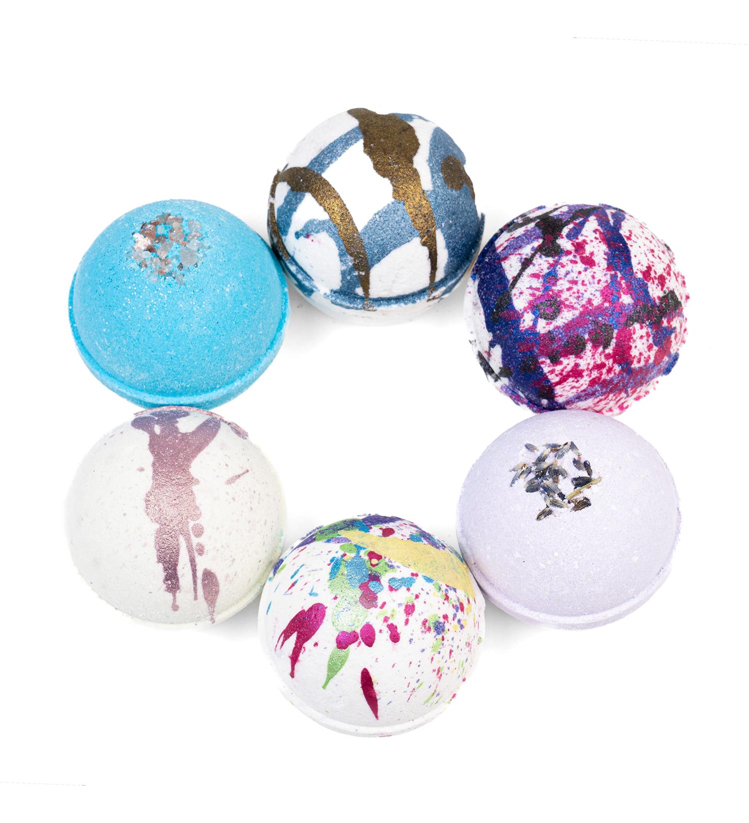 Large Handmade Bath Bombs 6 Pack - All Natural - Made in USA - 5-6oz Each - Cool, Musk, Citrus, Lavender, Raspberry Vanilla, Japan Cherry Blossom - Buy Online on GoSupps.com