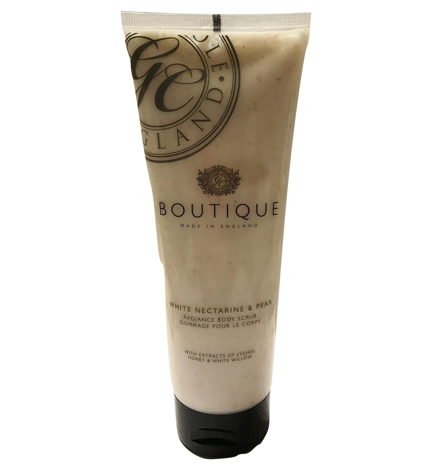 Buy Boutique White Nectarine & Pear Radiance Body Scrub - 8.12 fl. oz. | International Shipping Available - Buy Online on GoSupps.com