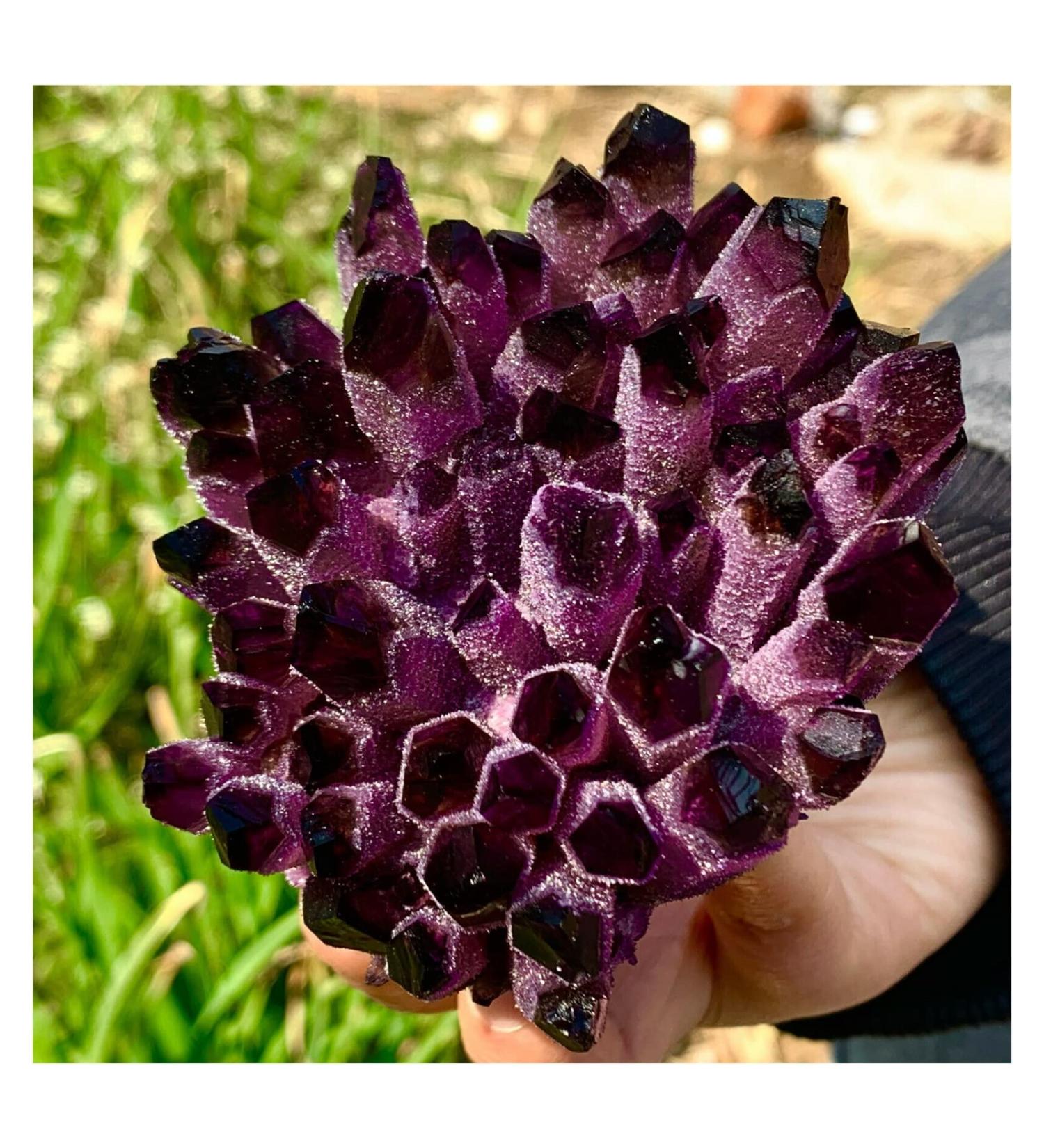 Natural Crystal Rough Crystal Cluster Natural Violet Ghost Phantom Quartz Crystal Cluster Specimen 1pcs (Size : 500-600g) - Buy Online on GoSupps.com