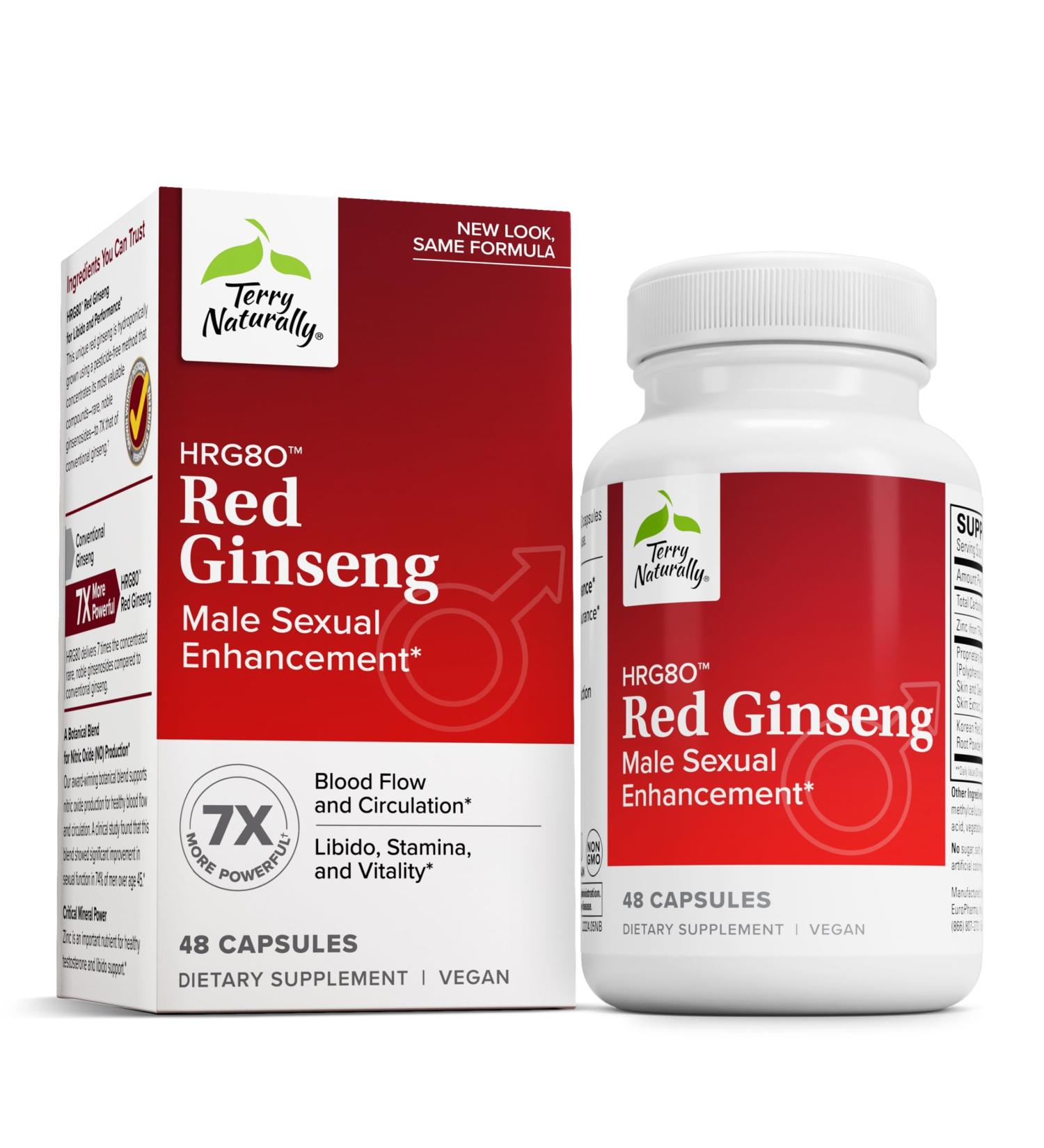 Terry Naturally Male Sexual Health - Dietary Supplement to Support Healthy Blood Flow & Circulation - Herbal Supplement with Korean Red Ginseng - Supplement for Men to Aid Healthy Energy - 48 Capsules - Buy Online on GoSupps.com