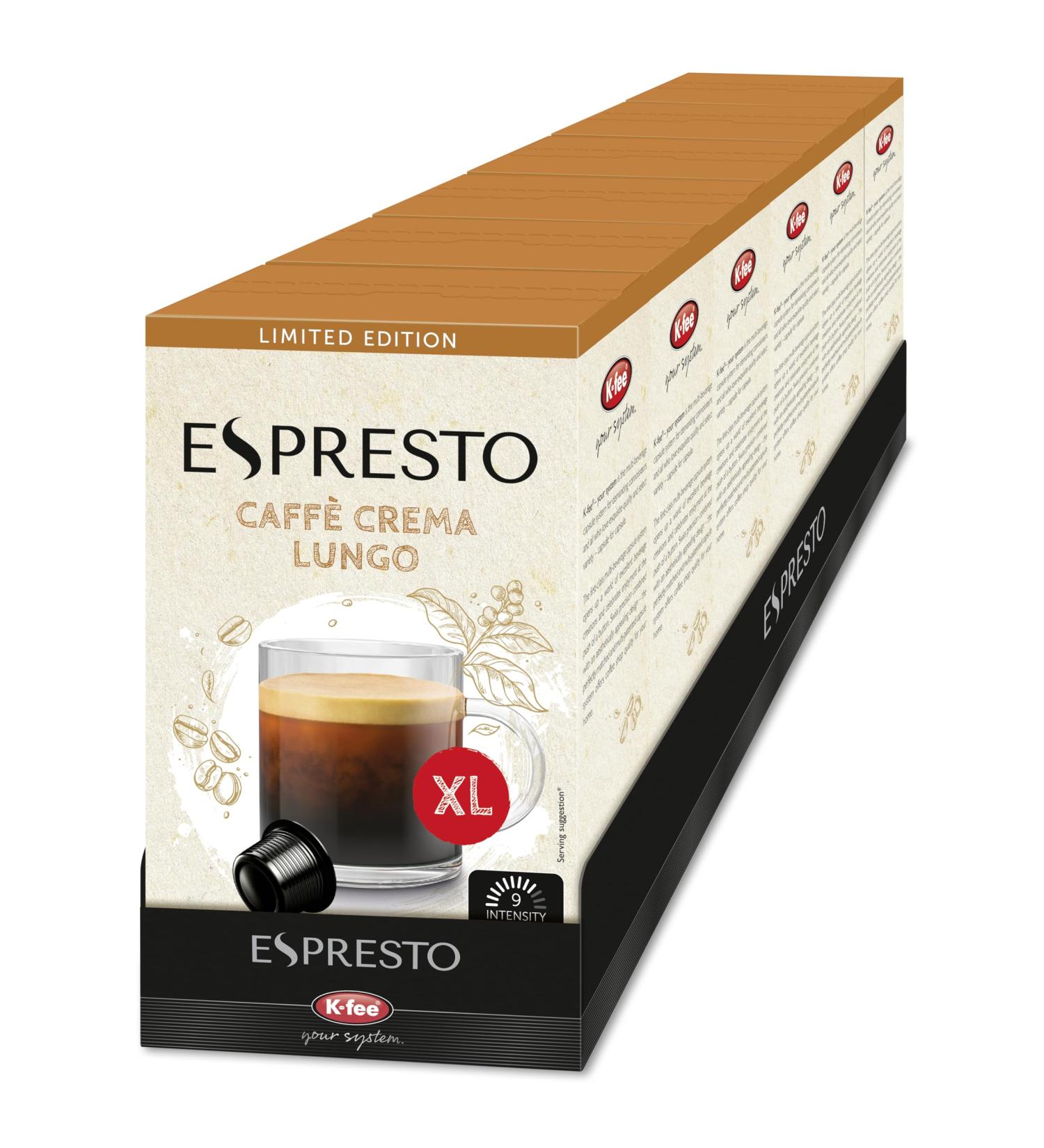ESPRESTO ESPRESTO Caff Crema XL | Extra Large Coffee Pleasure | K-fee & Aldi Express Compatible* | RFA Certified | 96 Capsules