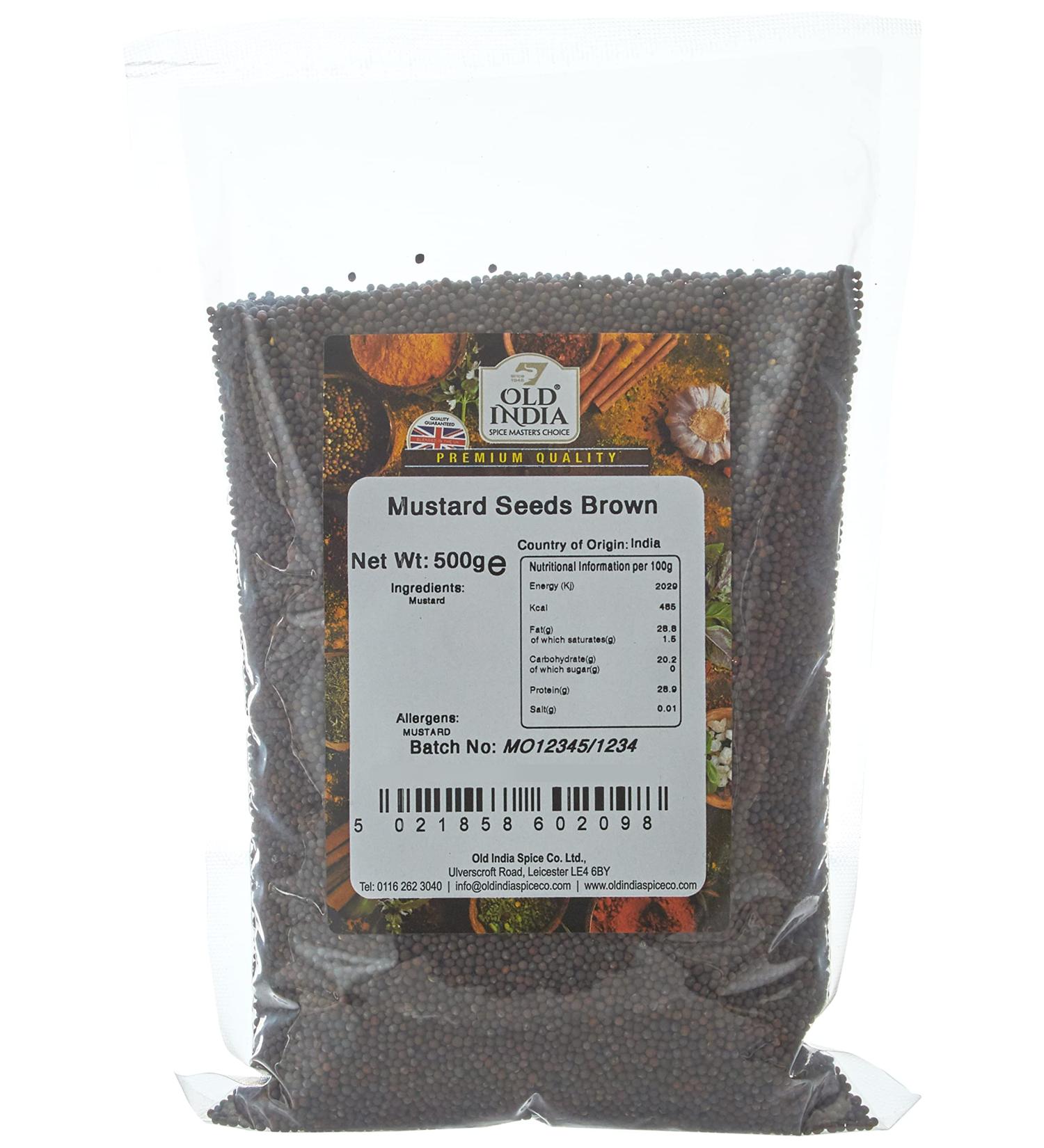 Old India Mustard Seeds Brown 500g - Premium Quality Spice for Cooking (Pack of 1) - Buy Online on GoSupps.com