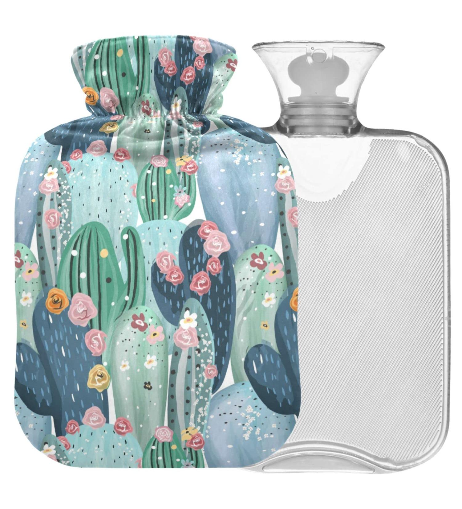 NAANLE 2L Hot Water Bottle with Floral Cactus Cover - Relief for Menstrual Cramps & Pain Heat & Cold Therapy - Buy Online on GoSupps.com