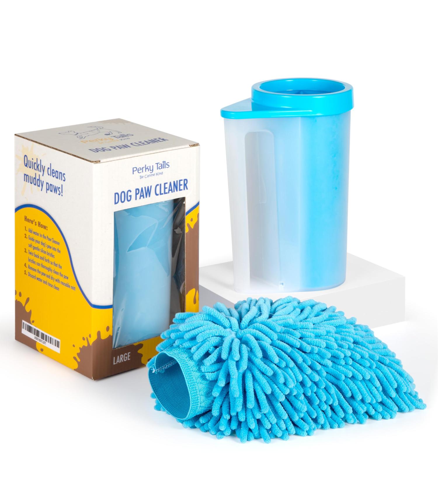 Dog Paw Cleaner Large with Handle - Micro-Fibre Drying Mitt Included - Buy Online on GoSupps.com