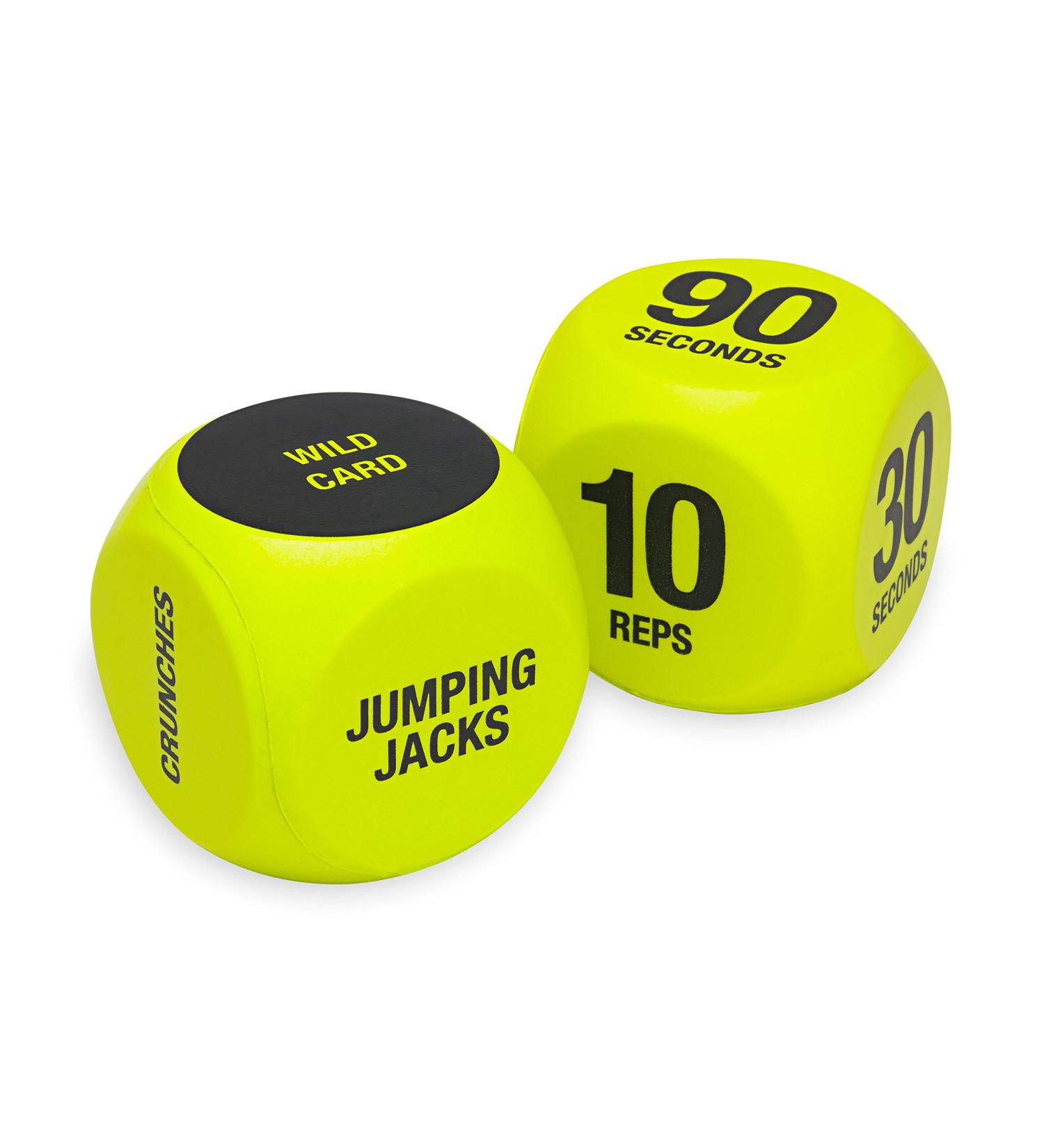 SPRI Exercise Dice for Group Fitness & Classes - Includes Push Ups, Squats, Lunges, Jumping Jacks, Crunches & Wildcard - with Carrying Bag - Buy Online on GoSupps.com