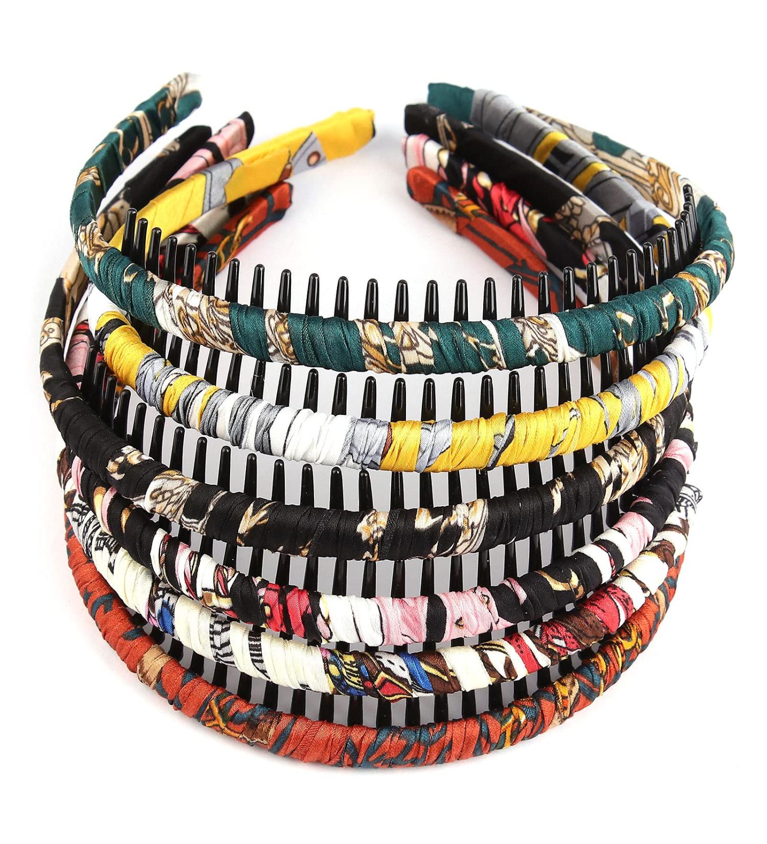 Amcami 6-Piece Non-Slip Comb Headbands for Women - Resin Thin Hair Bands for Makeup & Face Washing - Hair Accessories for Girls - Buy Online on GoSupps.com