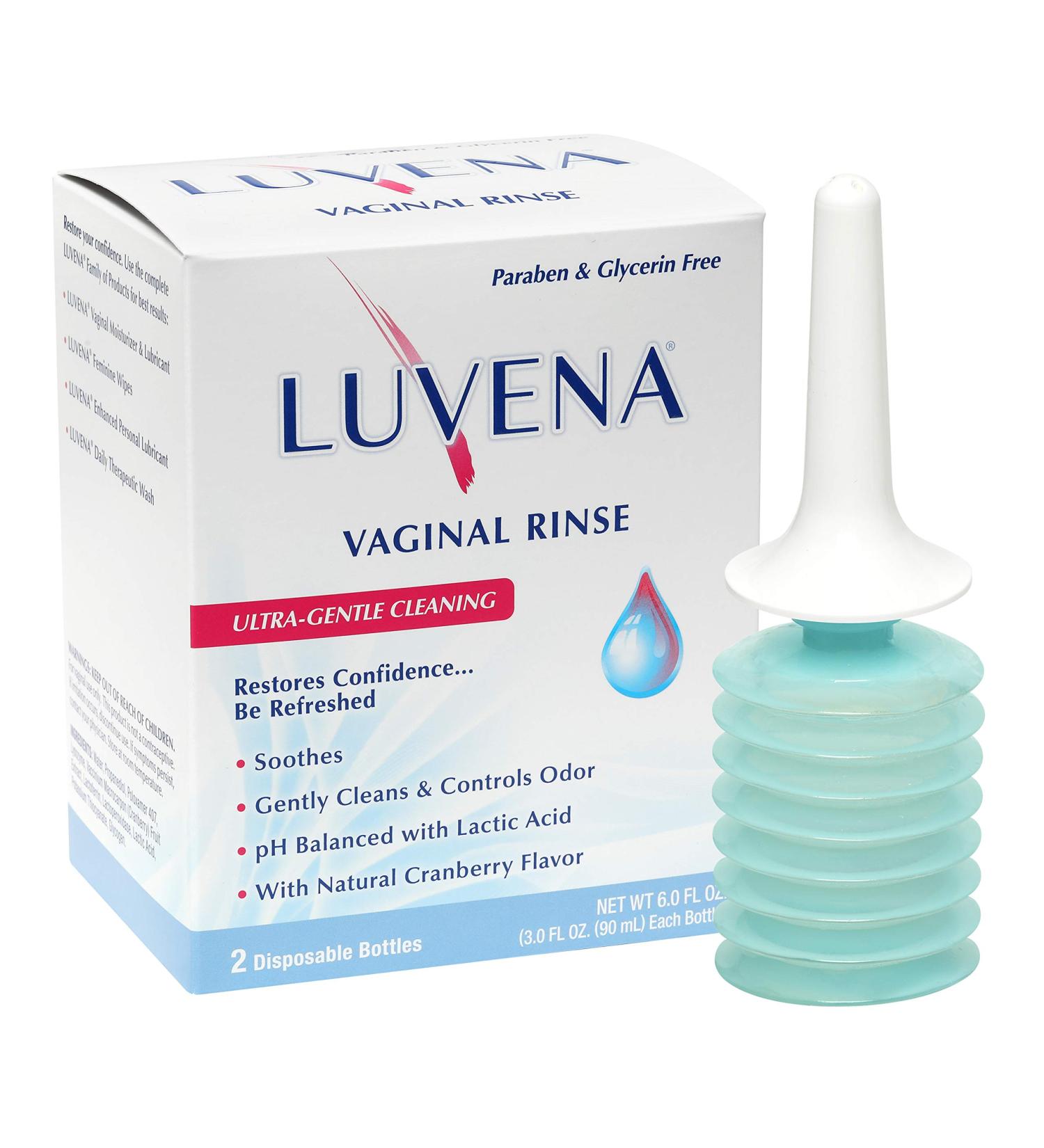 Luvena Daily Feminine Rinse - pH Balanced, Paraben-Free, Gynecologist Tested - Soothing & Moisturizing - 2 Pack 3oz Bottles - Buy Online on GoSupps.com