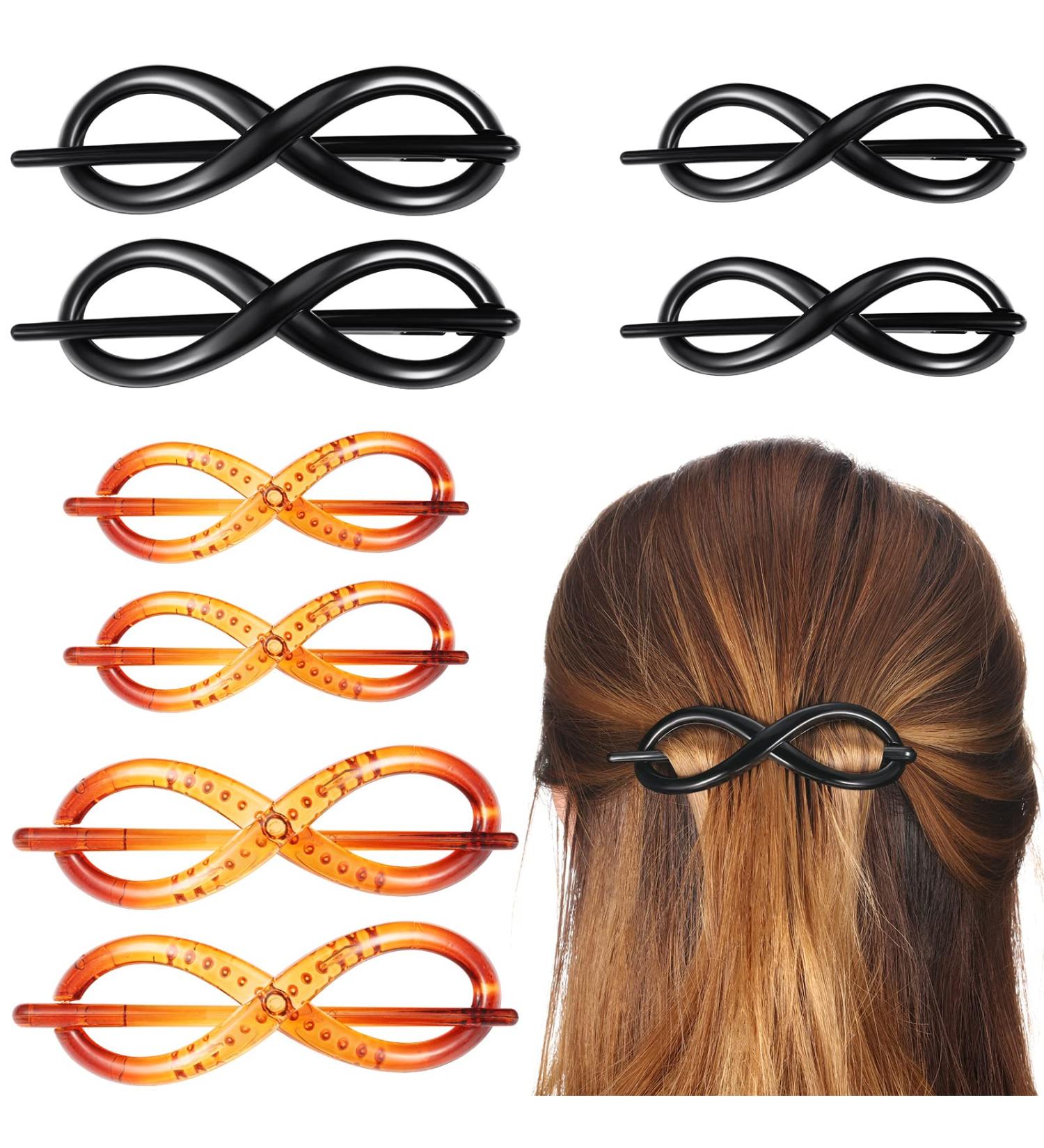 8 Pcs Twist Hair Clips Set | French Style Bun Barrettes | Plastic Hair Accessories for Women and Girls - Buy Online on GoSupps.com