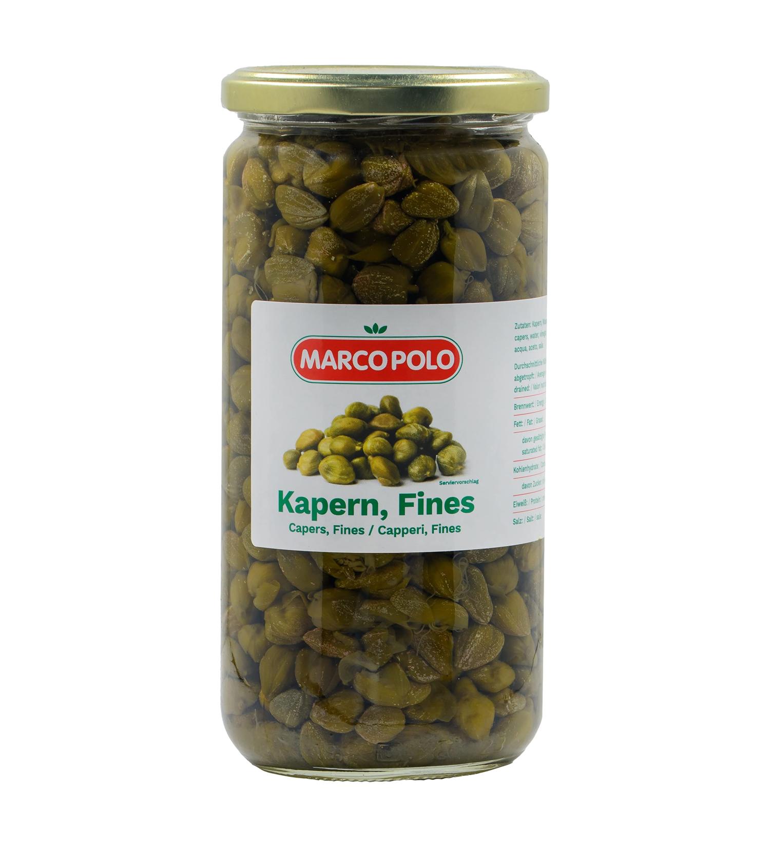 Hymor Capers Fines - 4x450g Glass Jars | Gourmet Capers in Salt & Vinegar for Pizza Pasta Vitello Tonnato & More - International Shipping Available - Buy Online on GoSupps.com