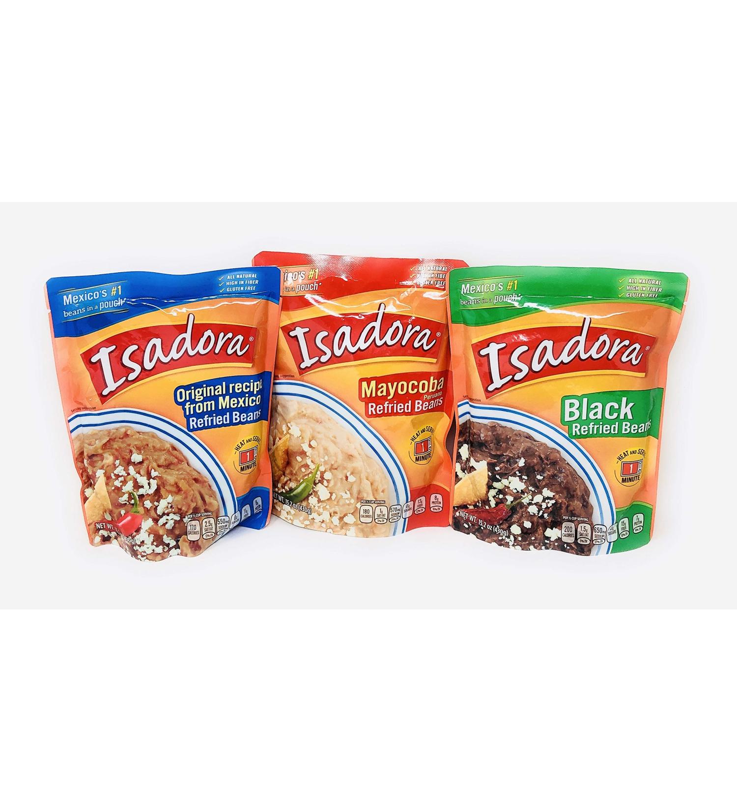 Isadora Refried Beans Variety Pack  Original, Black & Mayocoba