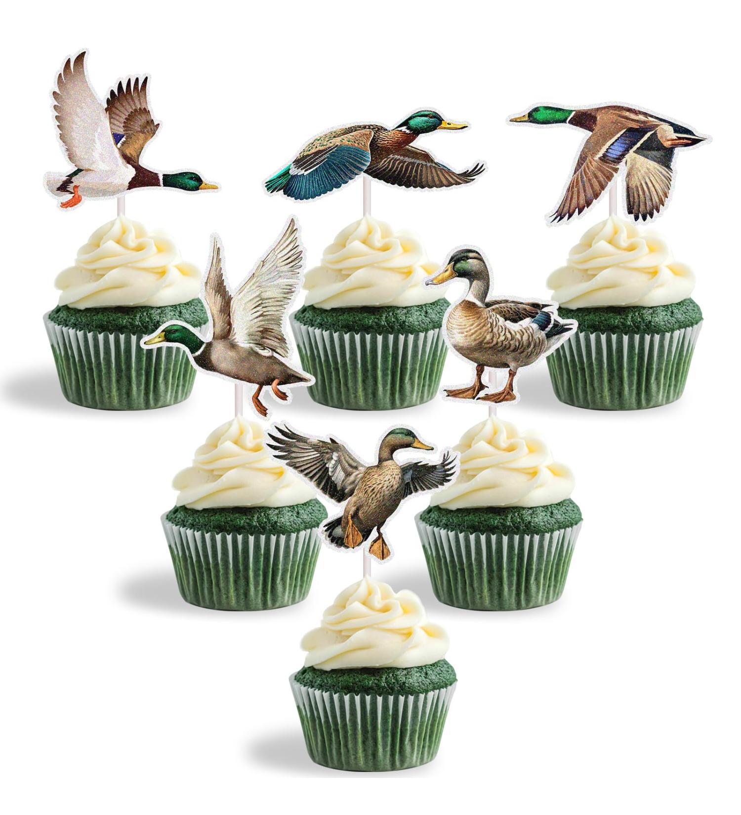 18pcs Mallard Duck Cupcake Toppers One Lucky Duck Birthday Party Decoration for Duck Baby Shower Supplies - Buy Online on GoSupps.com