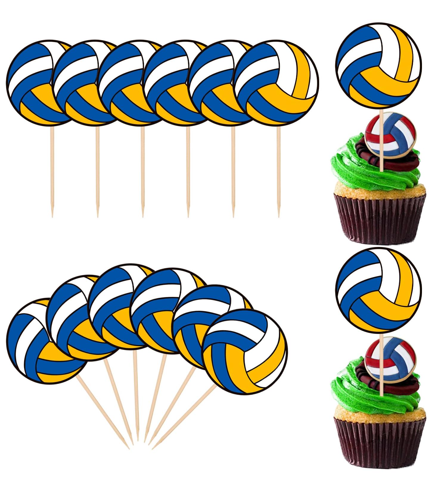 Rsstarxi 40 Pack Volleyball Cupcake Toppers Sports Ball Volleyball Game Player Cupcake Toothpicks Baby Shower Cake Decorations for Volleyball Game Theme Sports Kids Birthday Party Decorations Design 1 Volleyball - Buy Online on GoSupps.com