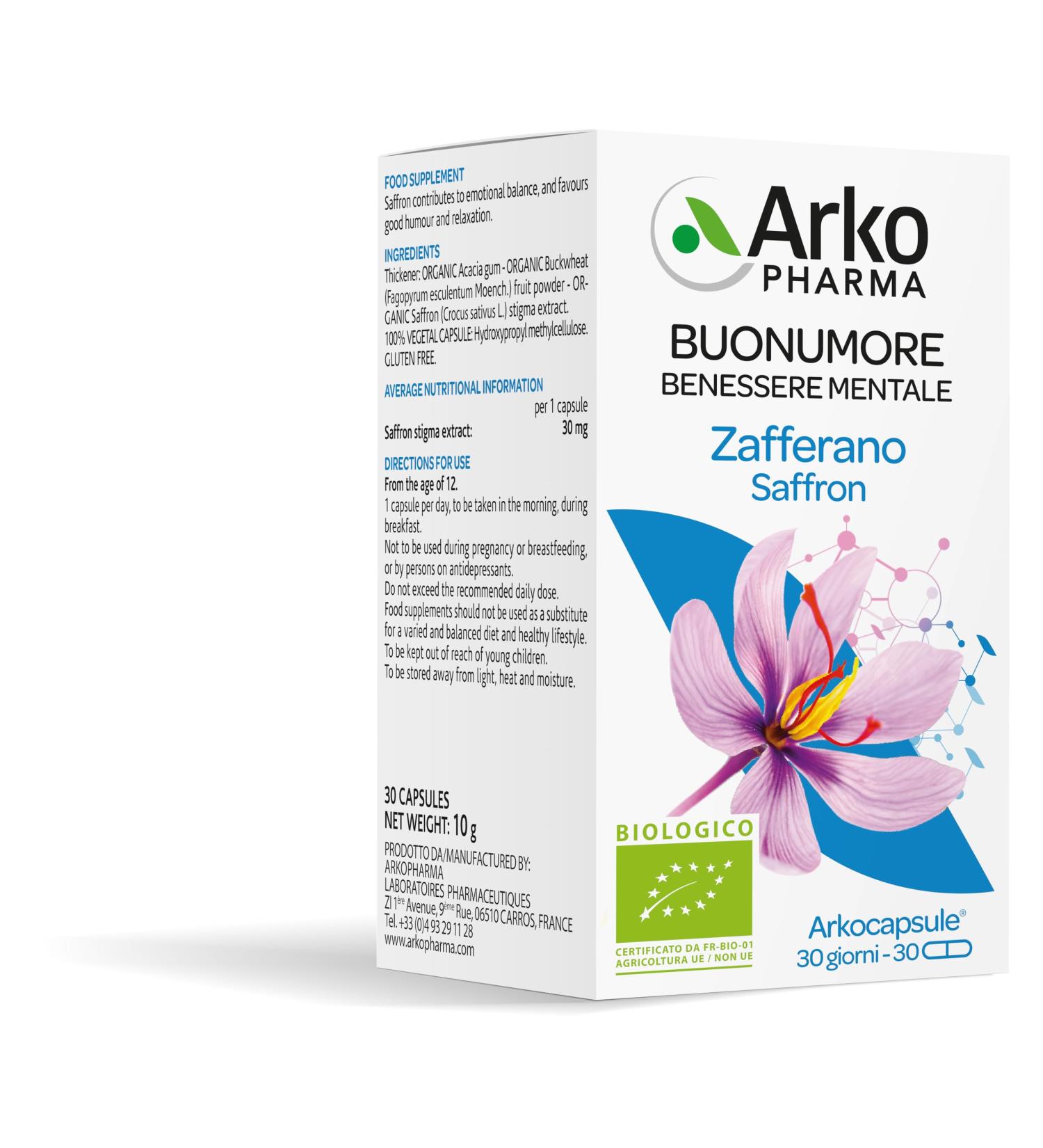 Arkopharma Arkofarm Arkocps Zafferano Bio 30 Capsule