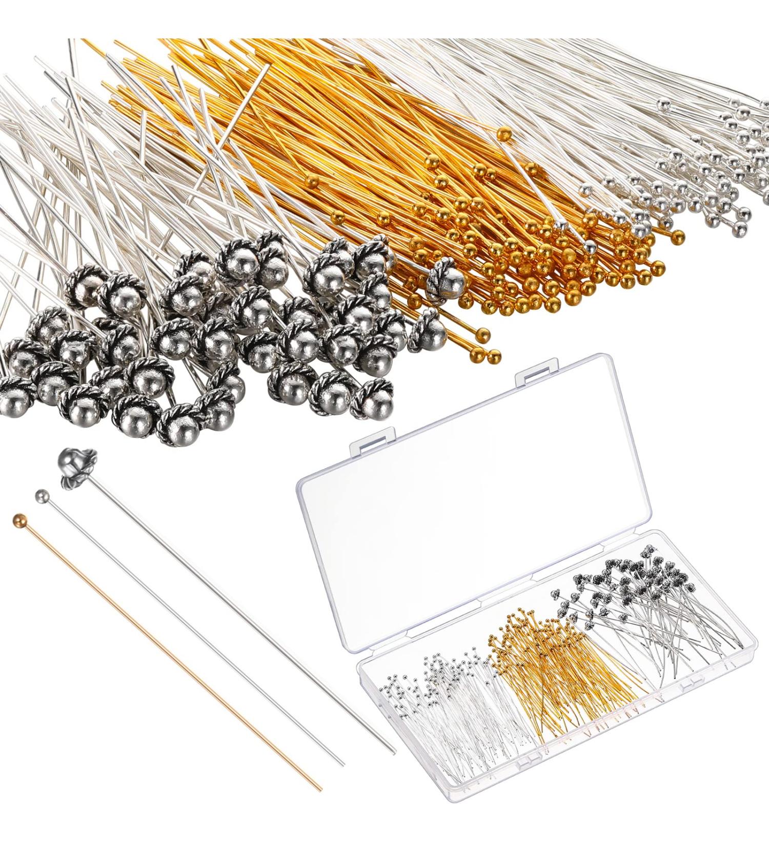 250-Piece Head Pin Set for Jewelry Making - 200x 2 22 Gauge Ball Head Stick Pins, 50x 2.1 21 Gauge Antique Silver Headpins for Earrings Crafts - Buy Online on GoSupps.com