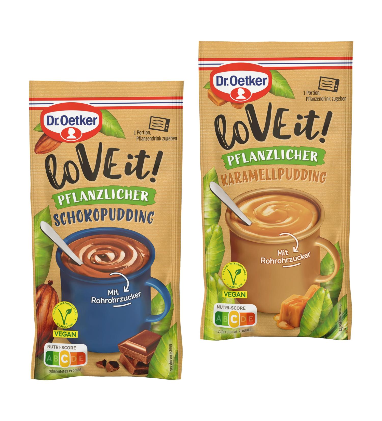 Dr.Oetker Love It! Vegan Dessert Tasting Set - 12-Pack Vegetable Pudding Chocolate & Caramel | Quick Cup Pudding Mix - Buy Online on GoSupps.com