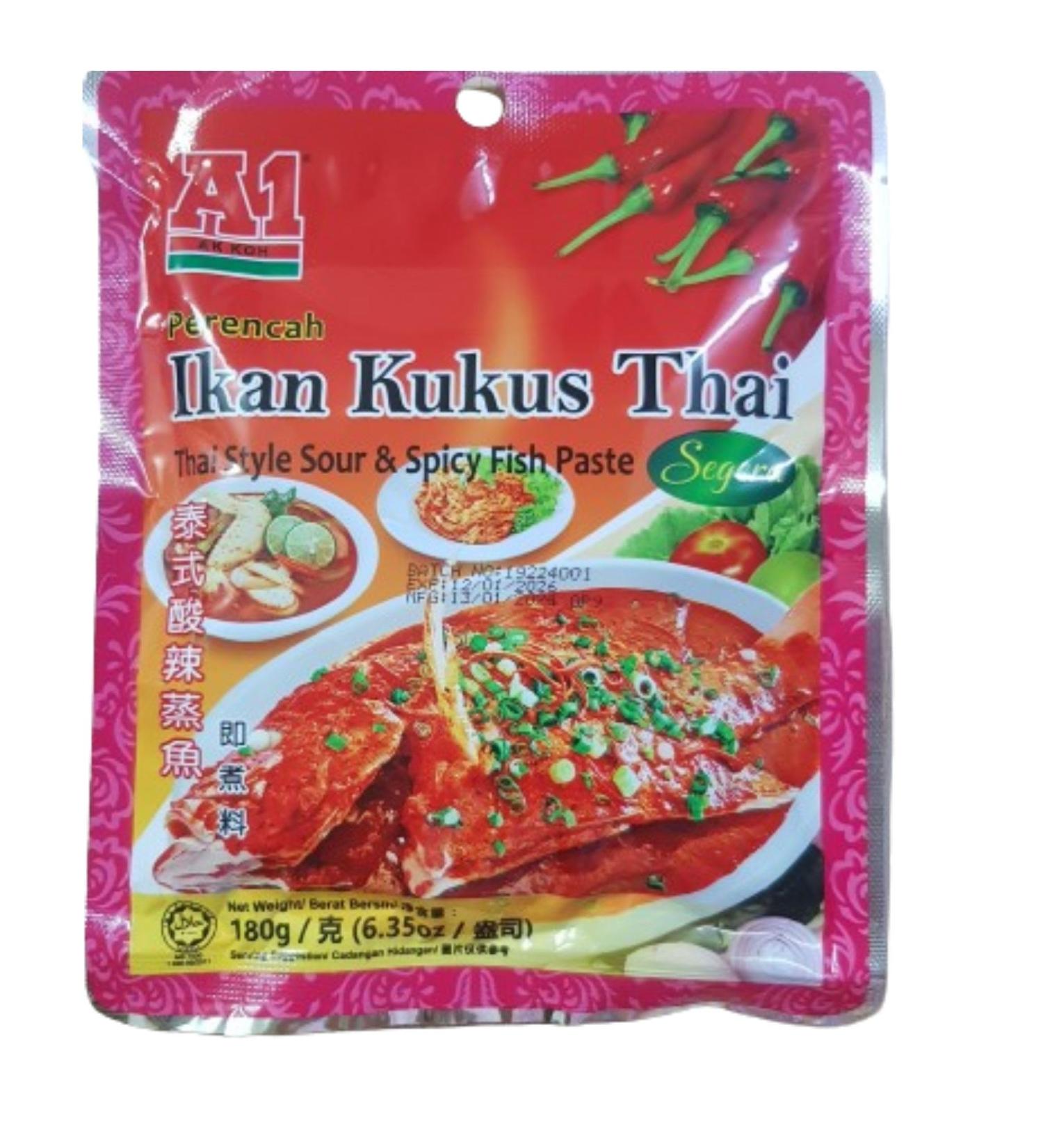 A1 Thai Style Sour & Spicy Fish Paste Perencah Ikan Kukus Thai Segera 180g Each Halal Expiry: 12th January 2026