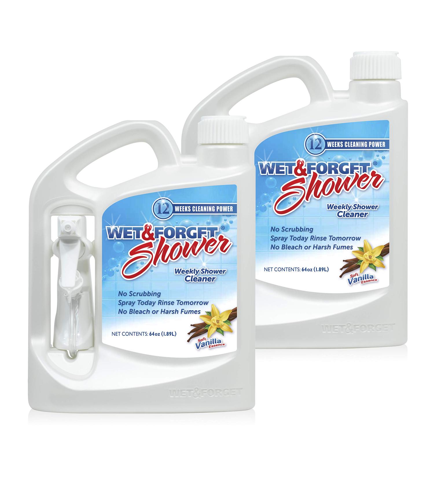 Wet & Forget Shower Cleaner 64oz (2 Pack) | No Scrubbing, Bleach-Free Formula | Ready to Use Weekly Application - Buy Online on GoSupps.com