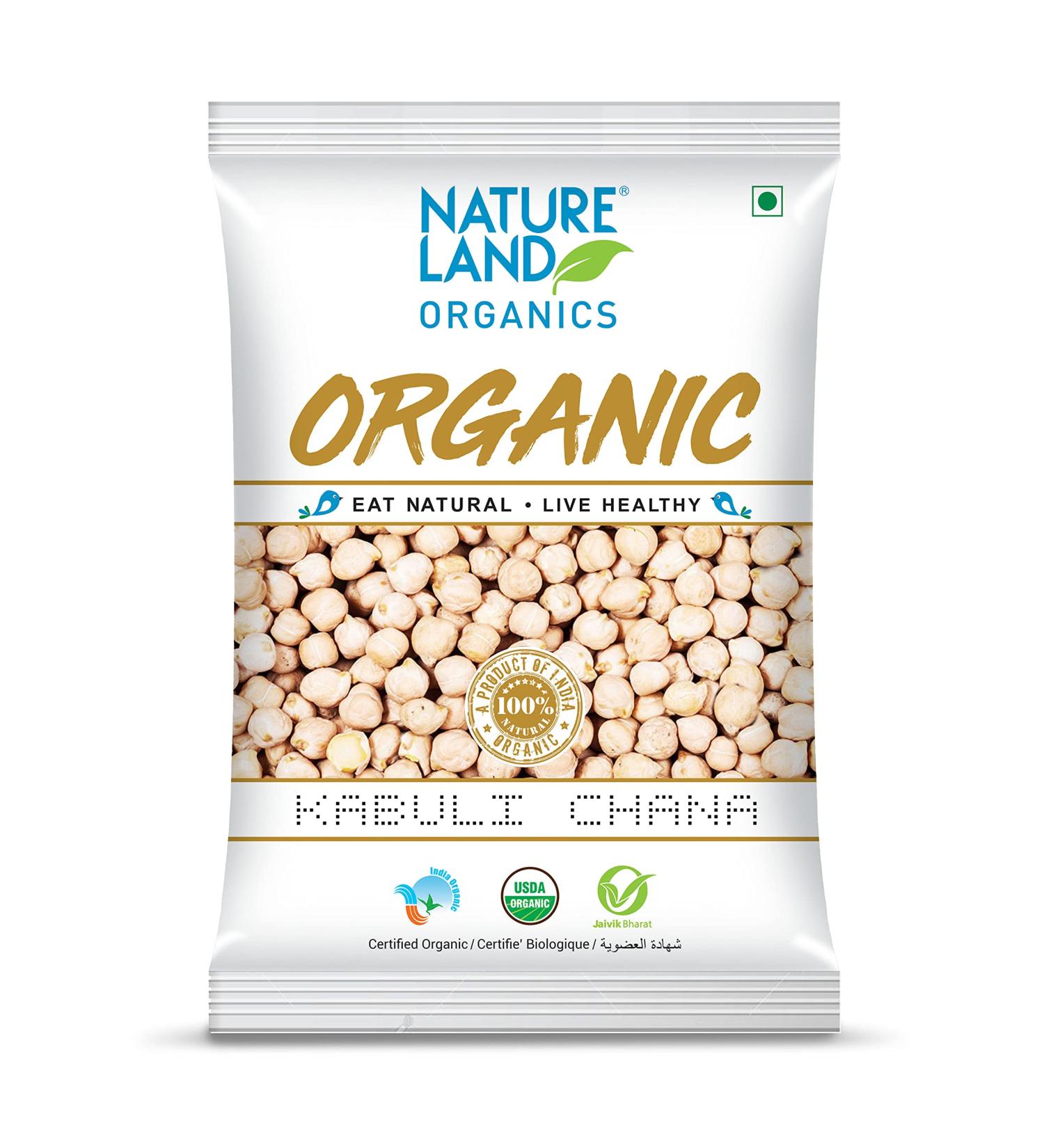 Nature Land Organic Kabuli Chickpeas Kulbi Chann 1 kg