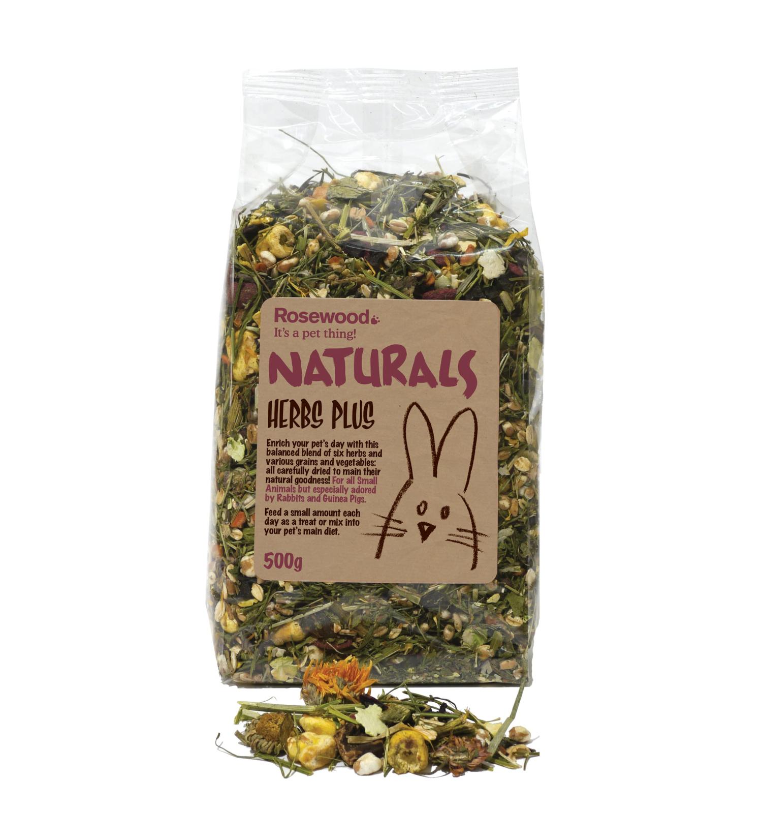 Rosewood Naturals Herbs Plus Treats for Rabbit & Small Animal 500g - Buy Online on GoSupps.com