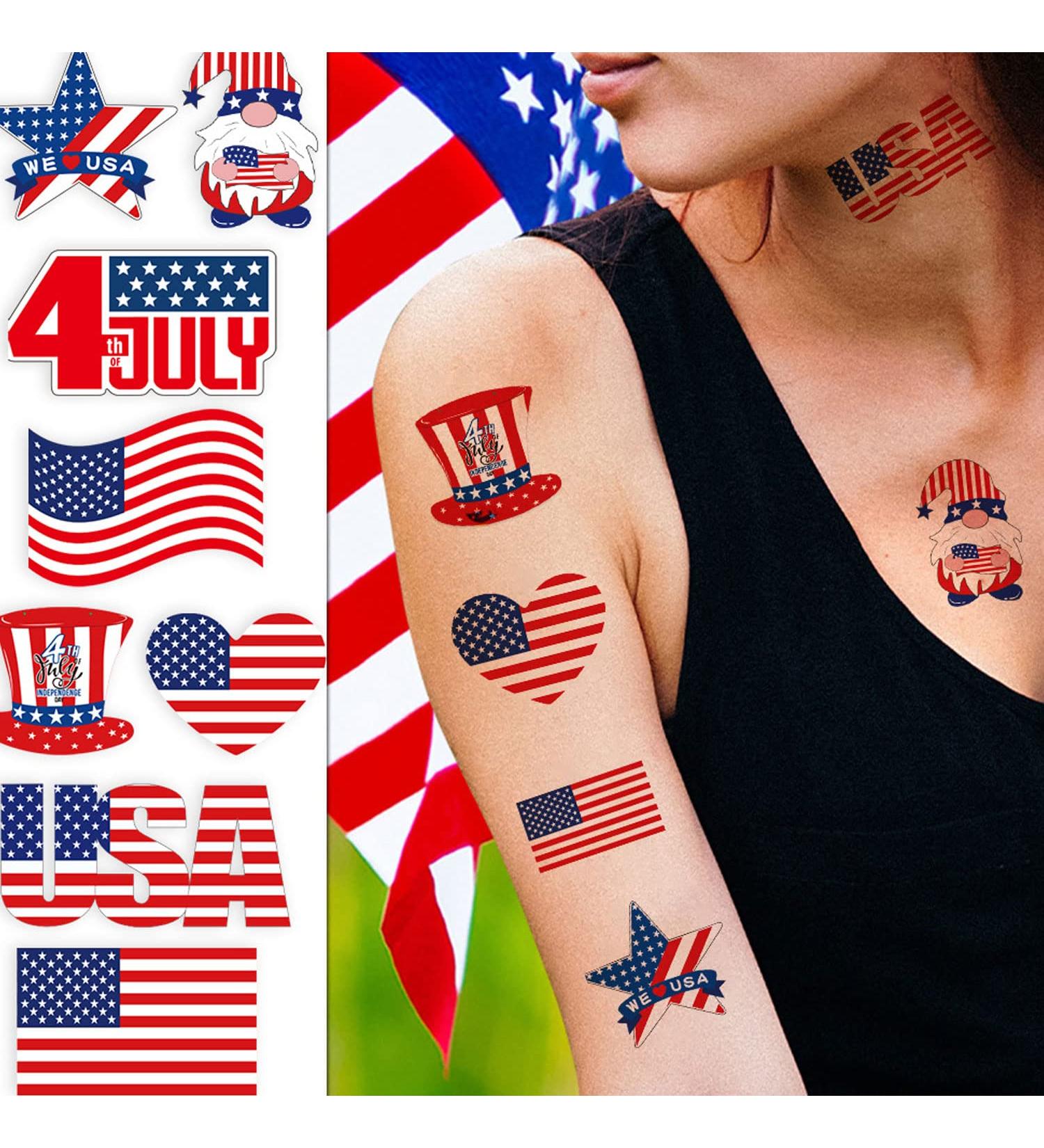 60PCS July 4 Temporary Tattoos Sticker Set - Independence Day Party Favor Supplies - Buy Online on GoSupps.com
