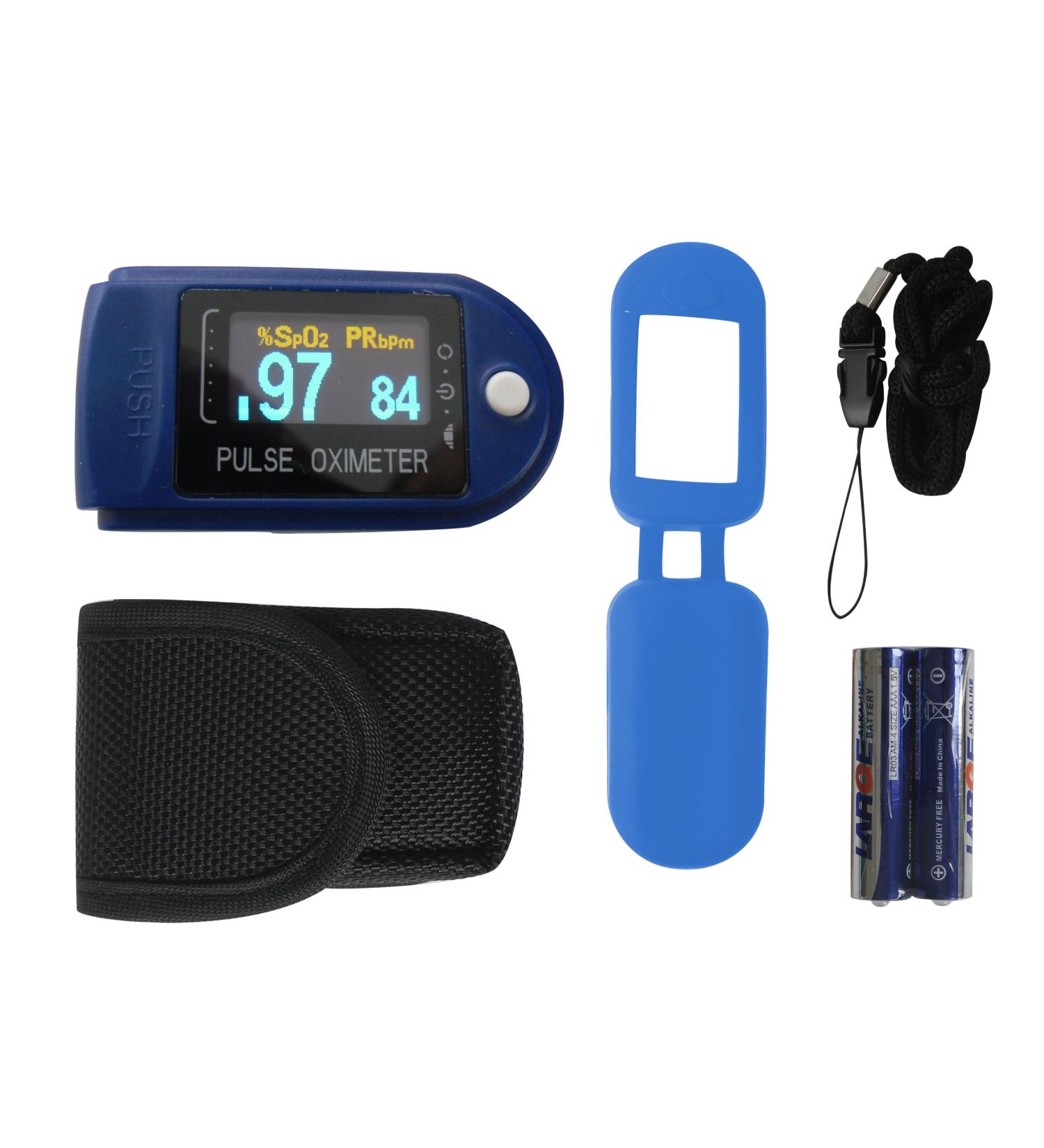 Pulse oximeter finger pulse oximeter CMS-50D for measuring pulse and oxygen saturation blood oxygen (blue)