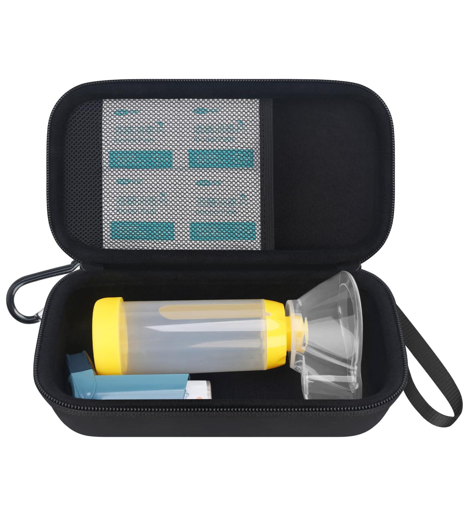 Elonbo Hard Travel Case for Asthma Inhaler Spacer - Organize and Protect Your Medication On-the-Go - Black (CASE ONLY) - Buy Online on GoSupps.com