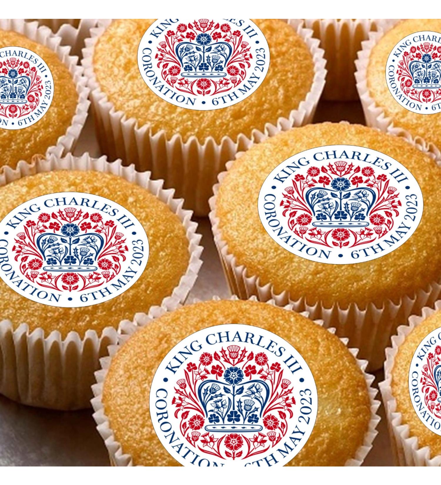 30 edible Coronation Charles III kids childrens party decorations style pre-cut Cupcake Cake Toppers Wafer Rice Paper - Buy Online on GoSupps.com