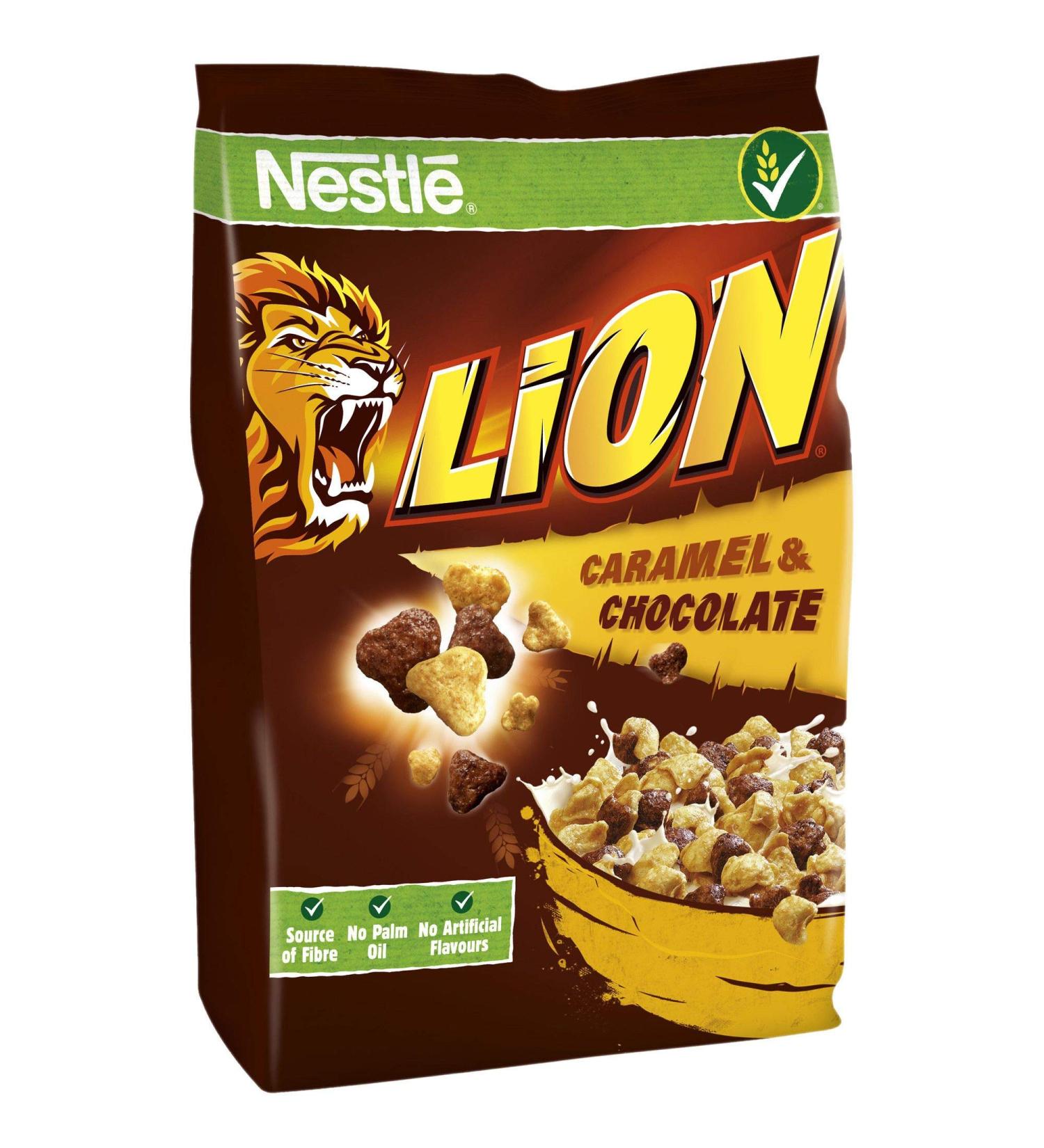 Nestle Lion Wholegrain Caramel & Chocolate Cereal (500g/17.63oz) Lion 1.1 Pound (Pack of 1)