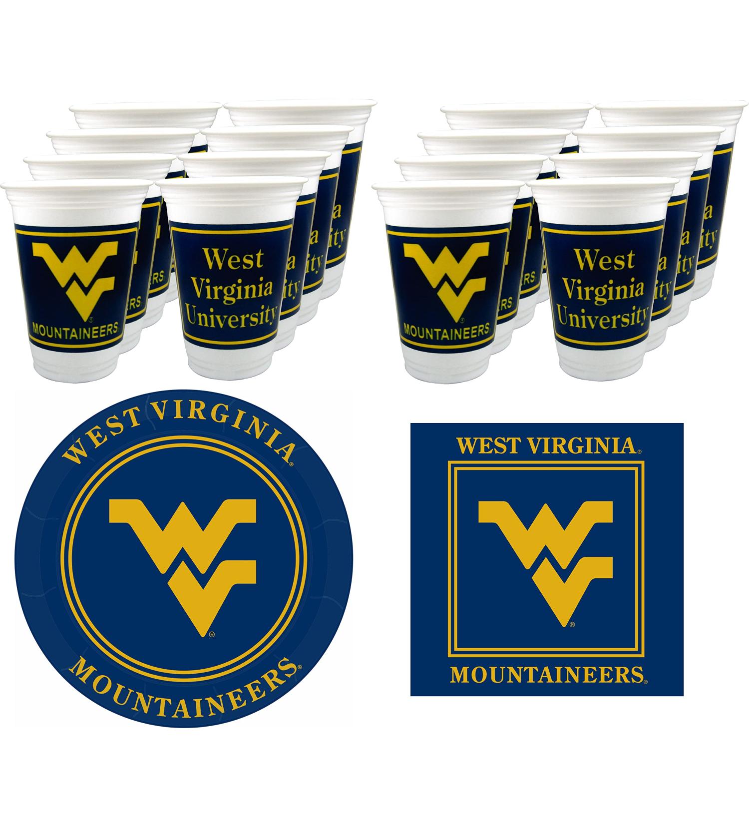 West Virginia Mountaineers Party Supplies - Serves 16 | 48 Pieces Pack - Buy Online on GoSupps.com