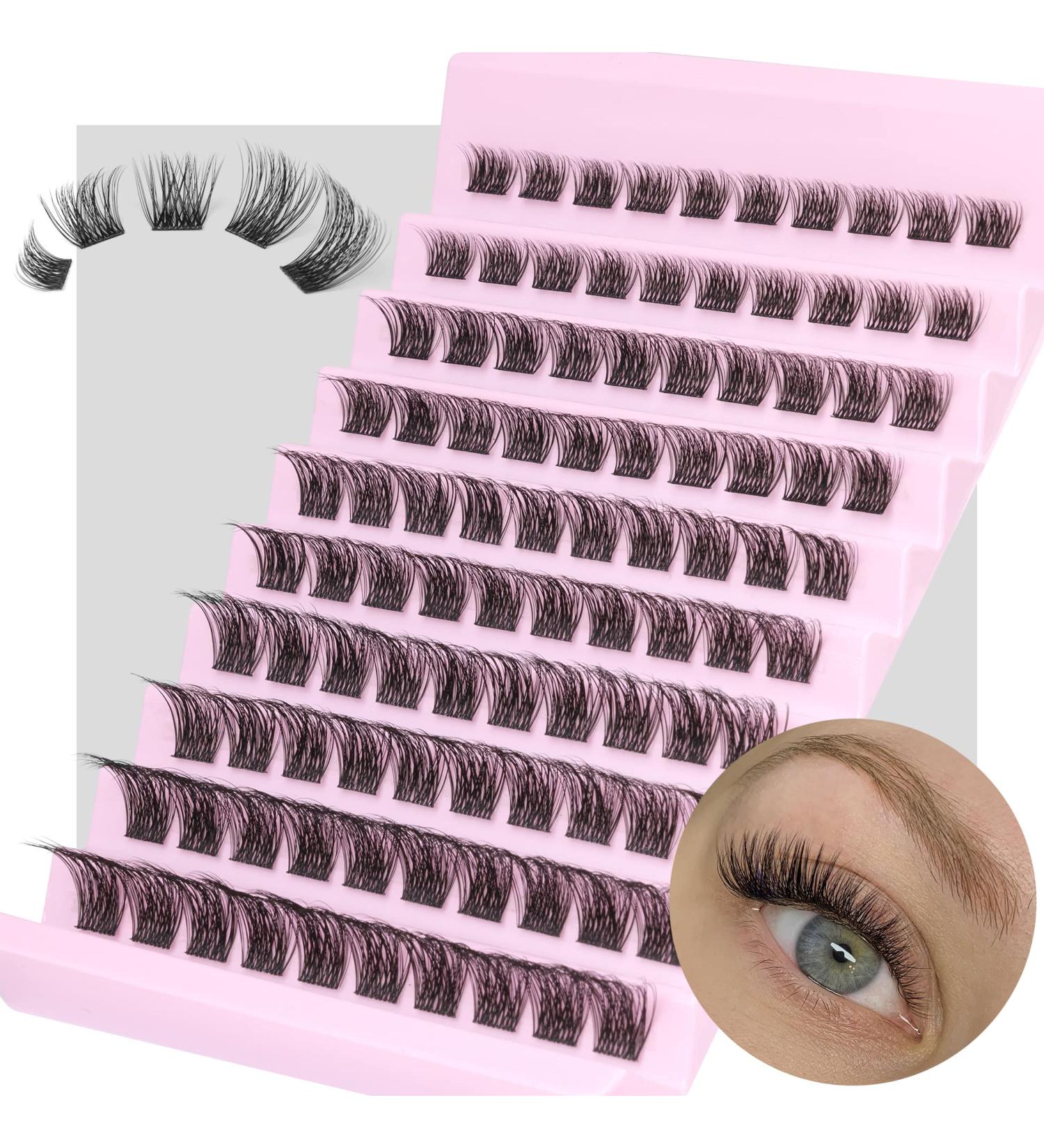 ALICROWN Wispy Cluster Lash Extension Kit - 120Pcs | DIY Eyelash Extensions 8-16mm | Fluffy & Natural Individual Lashes Cluster DIY at Home - Buy Online on GoSupps.com