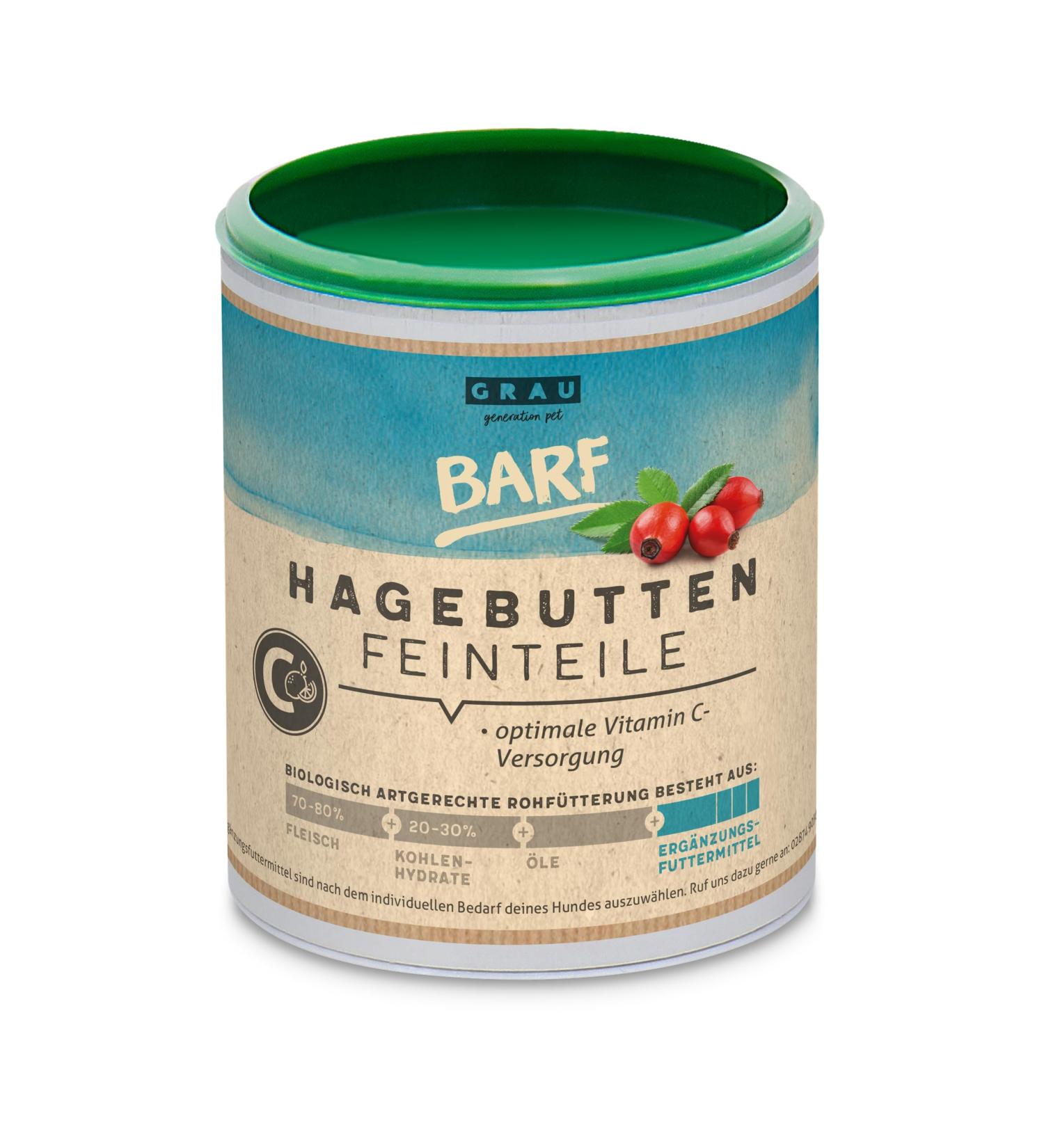 GRAU The Original Dried Rosehips, Rich in Vitamin C for BARF Menus, Pack of 1 (1 x 375 g), Simple Food for Dogs