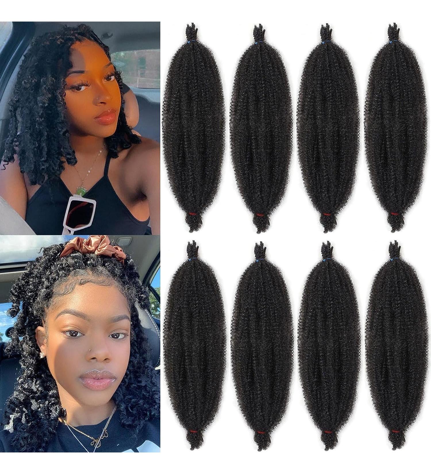 Xtrend 8 Packs 8 Inch Soft Springy Afro Twist Hair Pre-Separated Spring Twist Hair for Faux Locs Natural Black Marley Twist Crochet Braiding Hair Synthetic Hair Extensions for Black Women 1B# 8 Inch (Pack of 8) 1B# - Buy Online on GoSupps.com