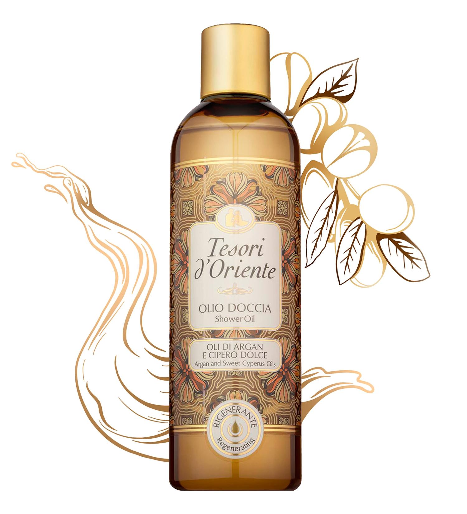 Tesori d'Oriente Argan & Sweet Cyprus Bath Oil for Women - 8.45 fl oz | Made in Italy - Buy Online on GoSupps.com