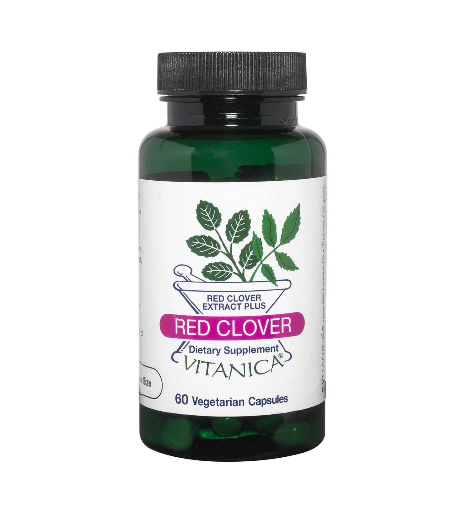 Vitanica Red Clover Blossom & Leaf Extract - Menopause Relief Support for Women - 8% Isoflavones - Non-GMO Vegan - 60 Capsules - Buy Online on GoSupps.com