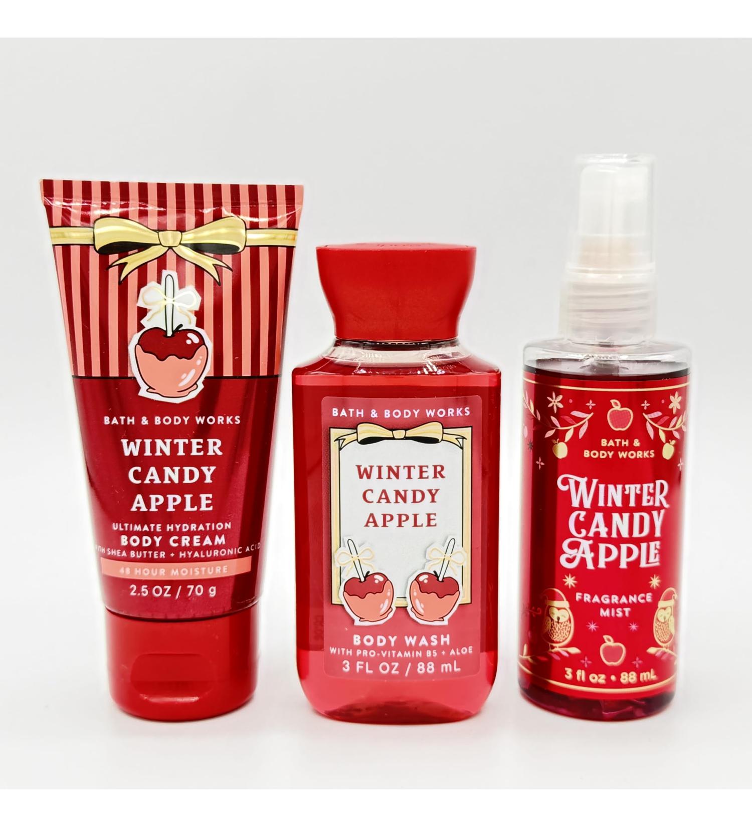 Bath & Body Works Winter Candy Apple Travel Size 3-Piece Set | Includes: 2.5oz Ultimate Hydration Body Cream 3oz Body Wash and 3oz Fragrance Mist - Buy Online on GoSupps.com