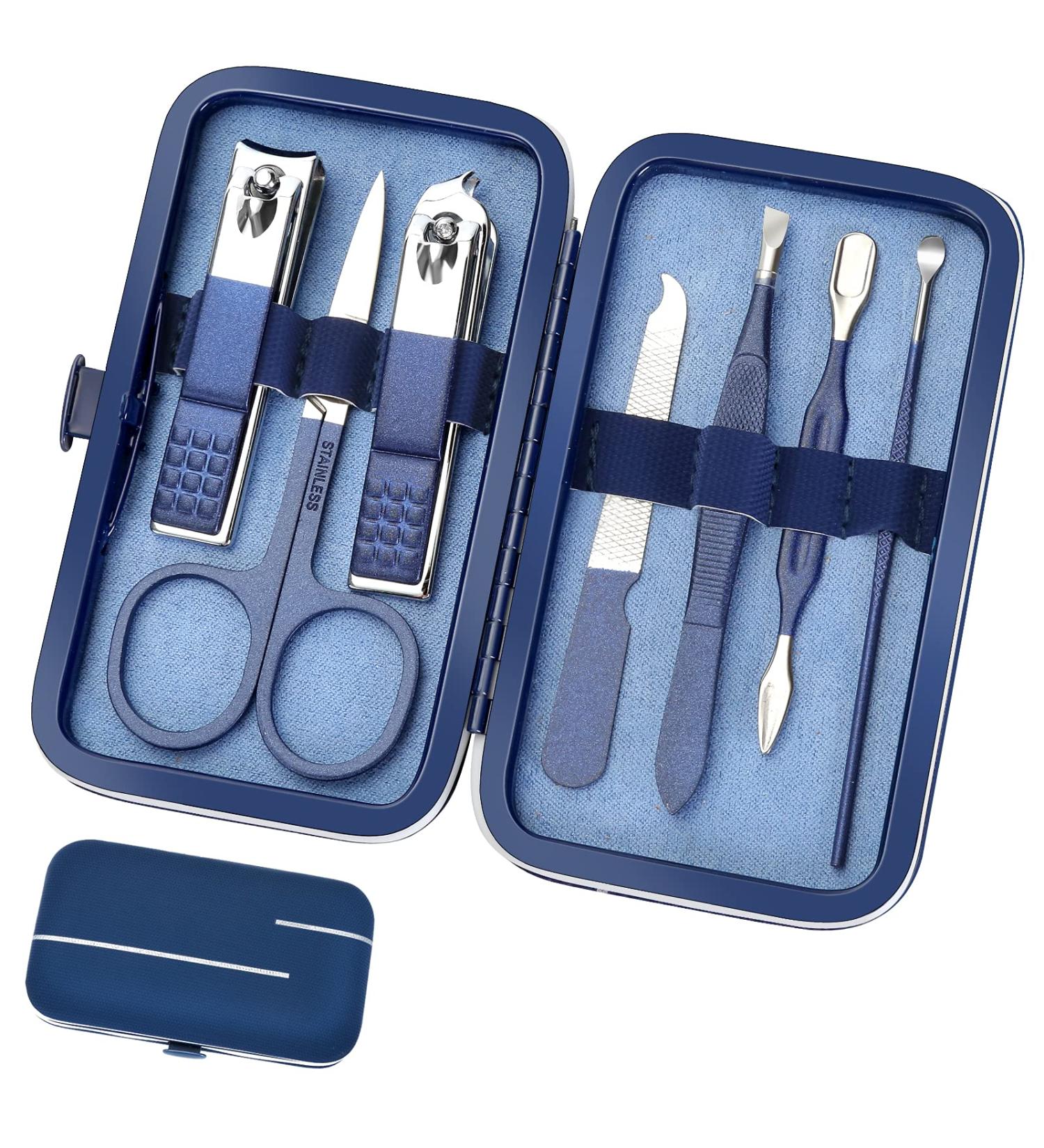 Travel Manicure Set | 8-in-1 Men's & Women's Grooming Kit - Aceoce Professional Nail Care Gift - Buy Online on GoSupps.com