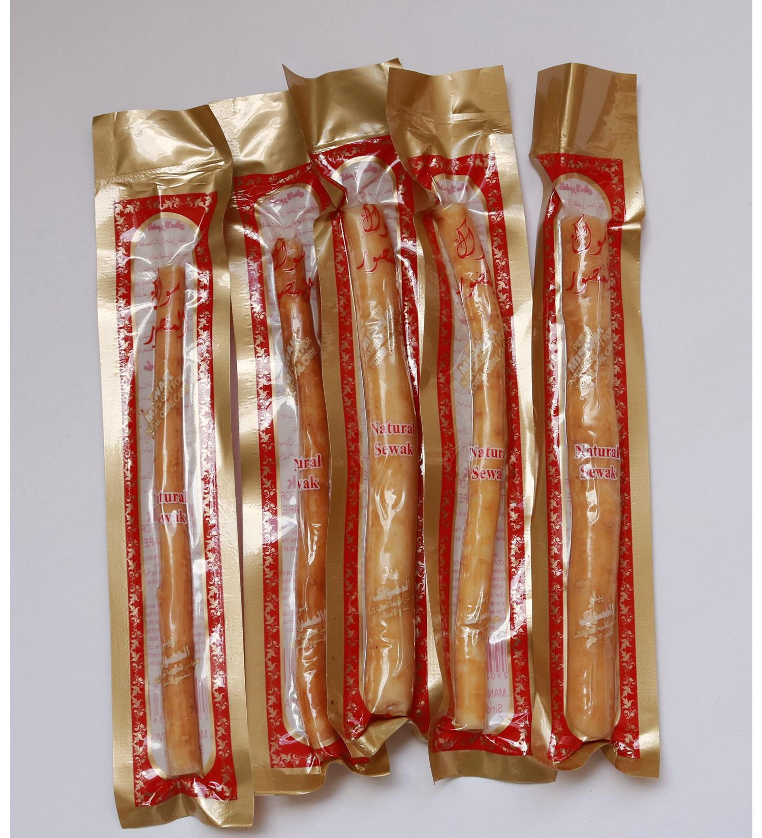 Natural Sewak Al-Mansoor Miswak (10 Pack) - Traditional Natural Toothbrush - Buy Online on GoSupps.com