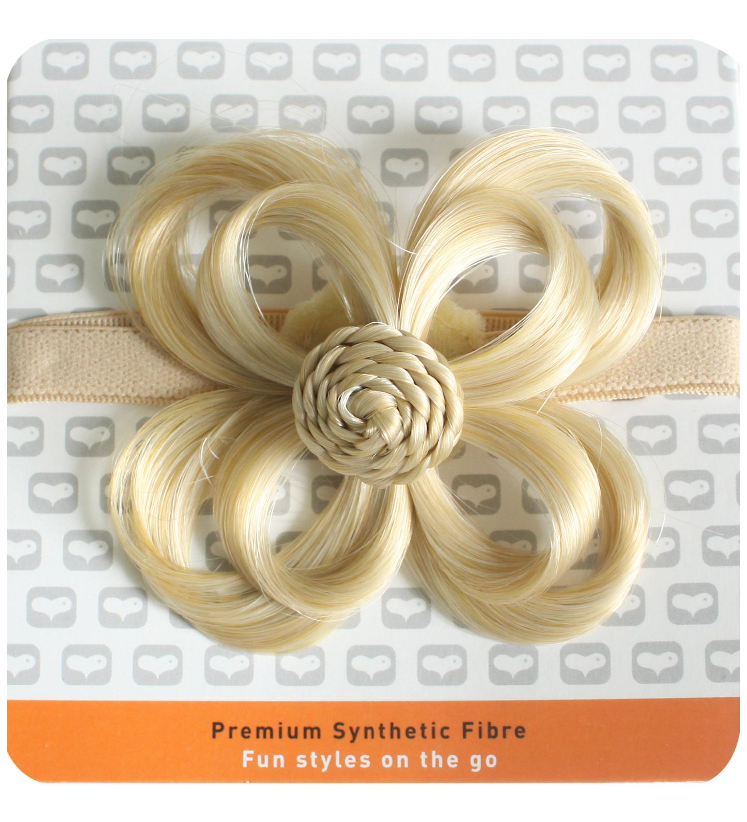 Love Hair Extensions flower on elastic headband color M2460 - sun blonde/clear blonde 1 pack (1 x 1 piece)