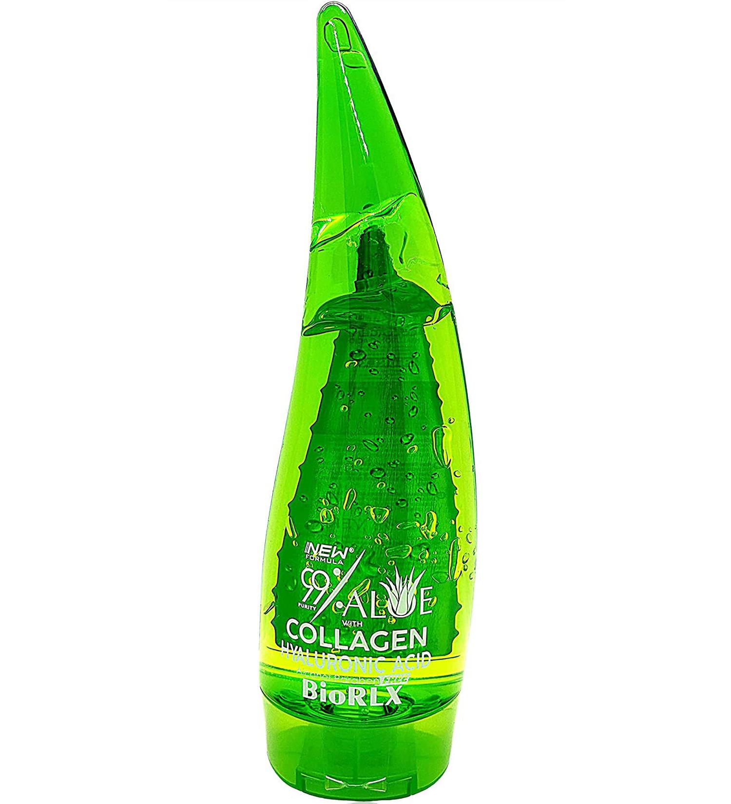 BioRLX 99% Purity Aloe Vera Gel with Collagen and Hyaluronic Acid - 8.5 fl.oz | Moisturizer for Face, Body, Hair | After-Sun & Aftershave Solution - Buy Online on GoSupps.com
