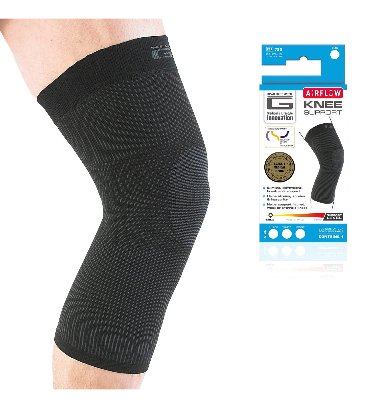 Neo-G Multi Zone Knee Compression Sleeve - Medium Black (34-38 CM) for Running, Sports, Daily Wear - Support for Sprains, Strains, Joint Pain, Weak Muscles - Buy Online on GoSupps.com