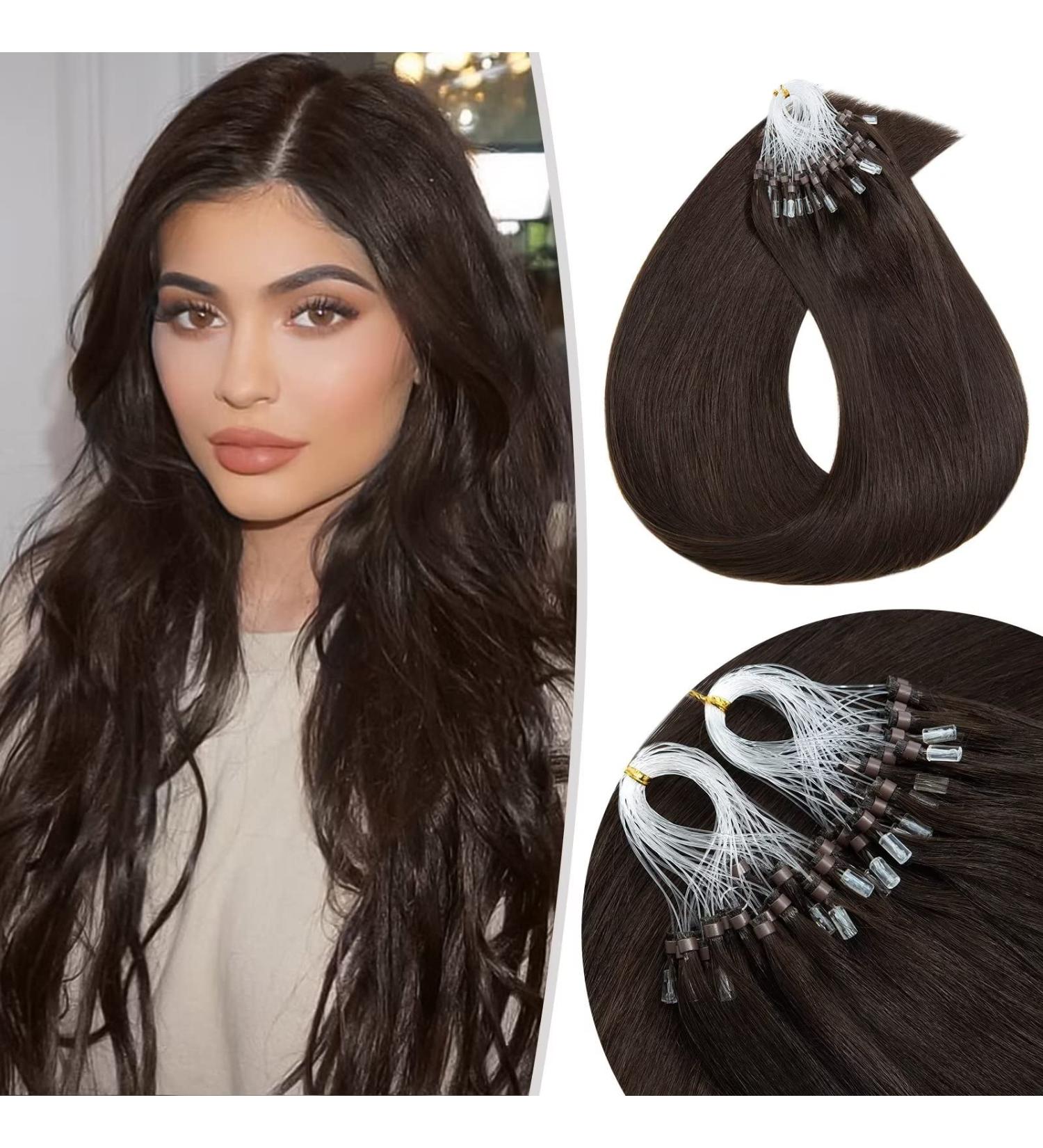 Tess Microring Extensions | 0.5g Remy Human Hair Loop Extensions | 100 Strands 55cm #2 Dark Brown - Buy Online on GoSupps.com