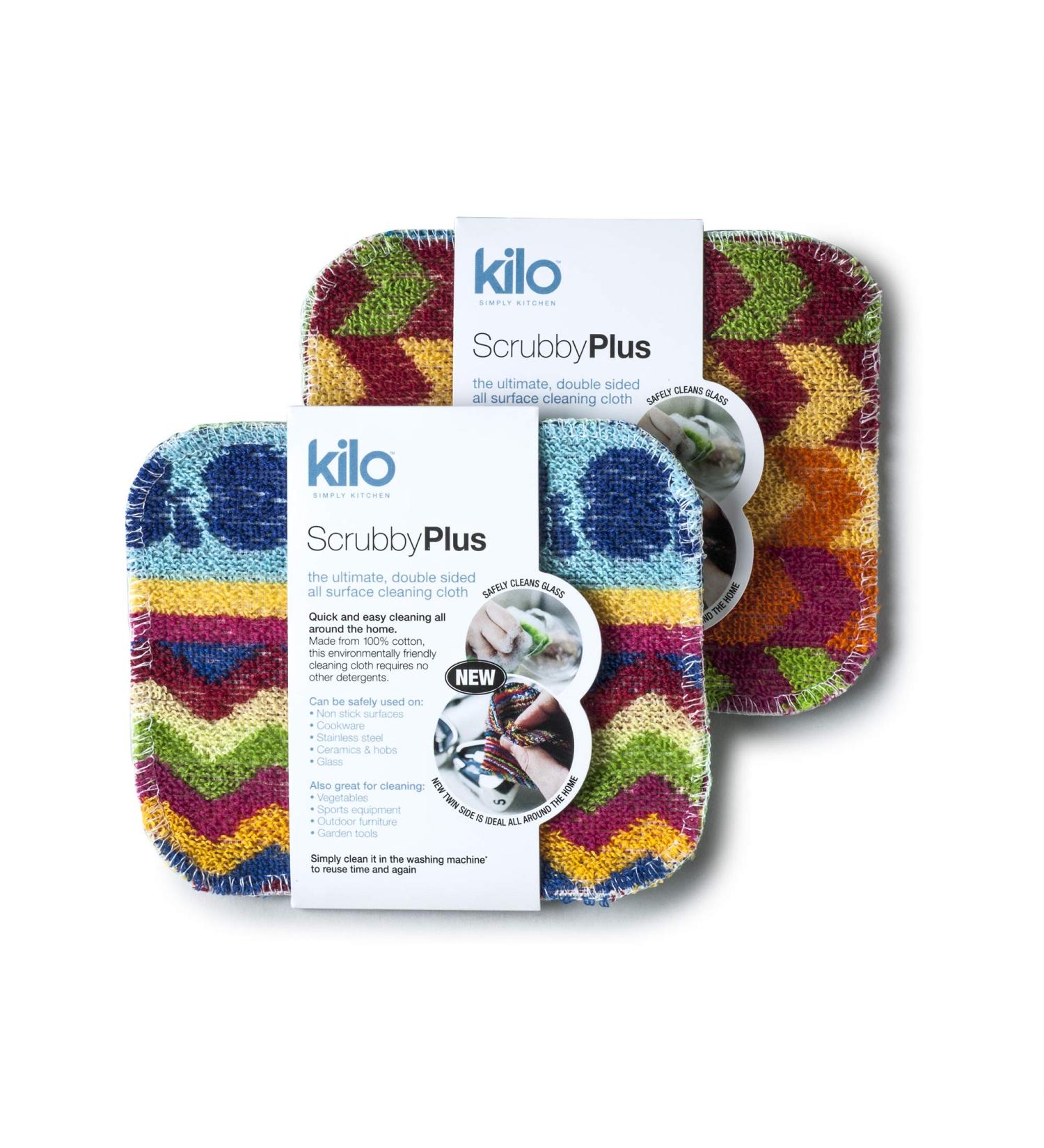 Kilo LSET24 Scrubby Plus Non-Scratch Scourer & Cleaning Cloth Set - Multi-Purpose - 17x14cm - 2 Pack - Buy Online on GoSupps.com