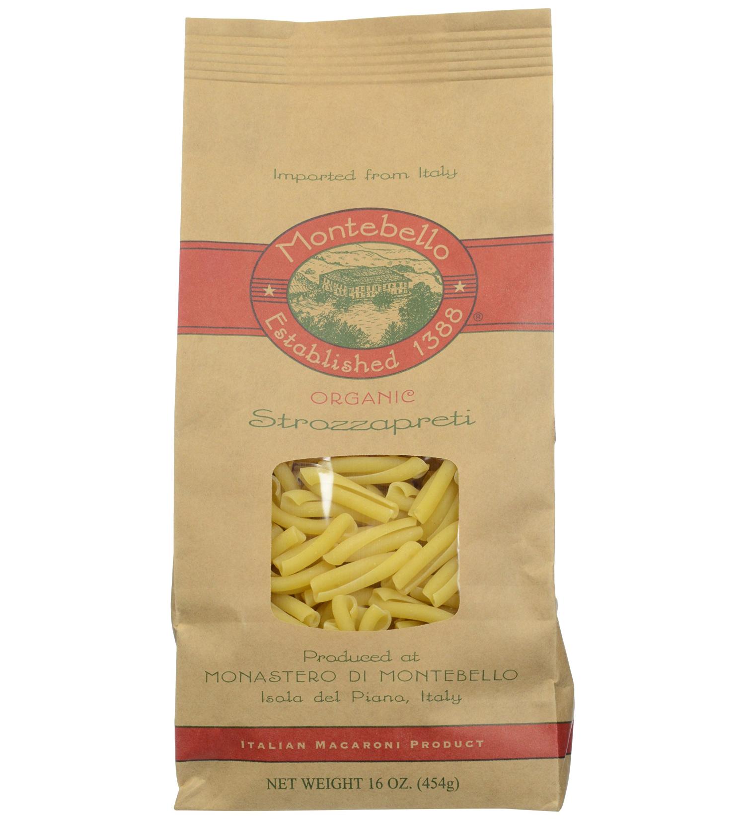 Montebello Organic Strozzapreti Pasta - 5 Pack (16oz Each) - Gourmet Italian Noodles - Buy Online on GoSupps.com
