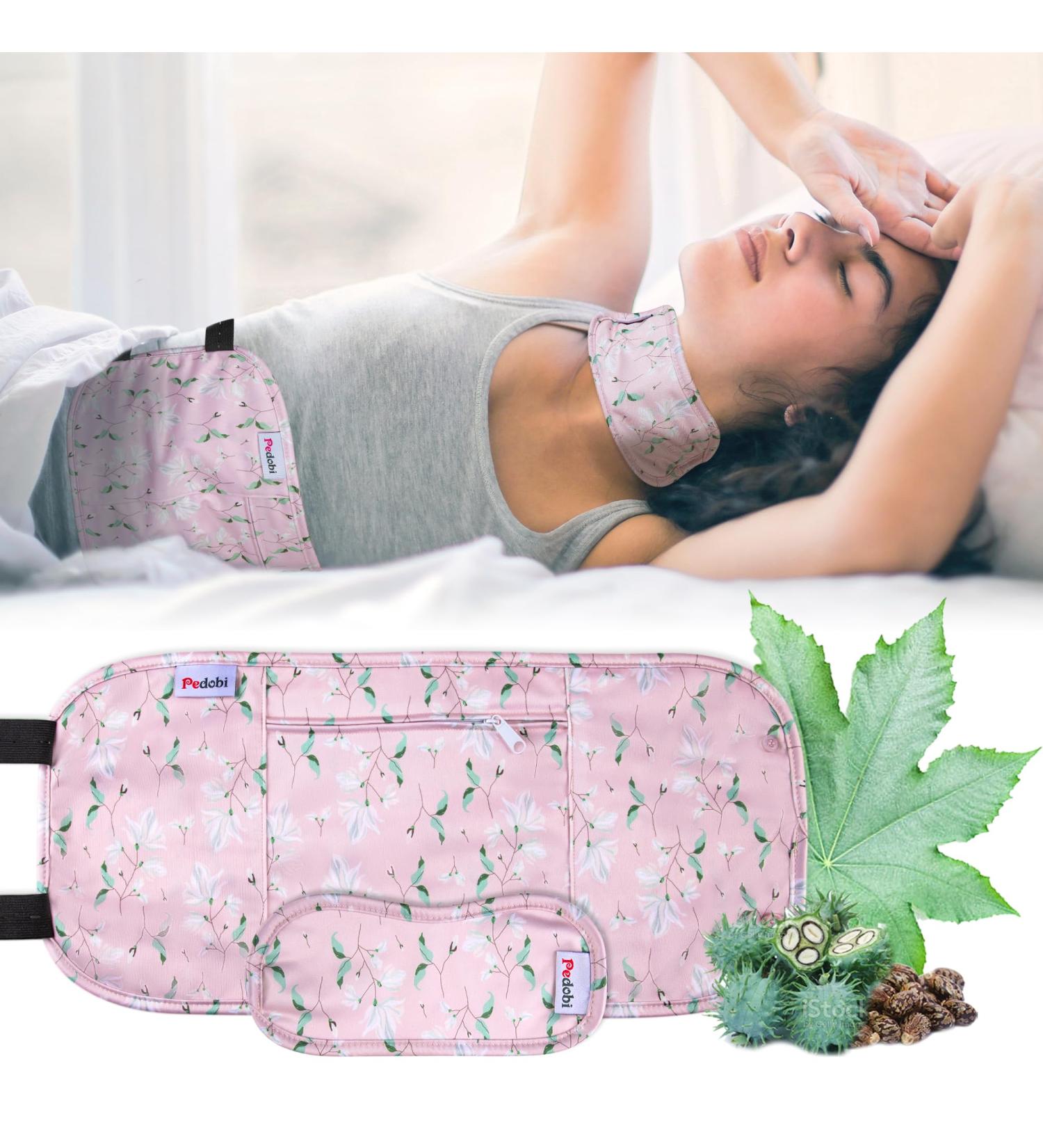 2 Pack Castor Oil Pack Wrap Organic Cotton for Liver Detox Reusable Castor Oil Compress Highly Absorbent Anti Oil Leak(Oil are Not Include) Pink Magnolia - Buy Online on GoSupps.com