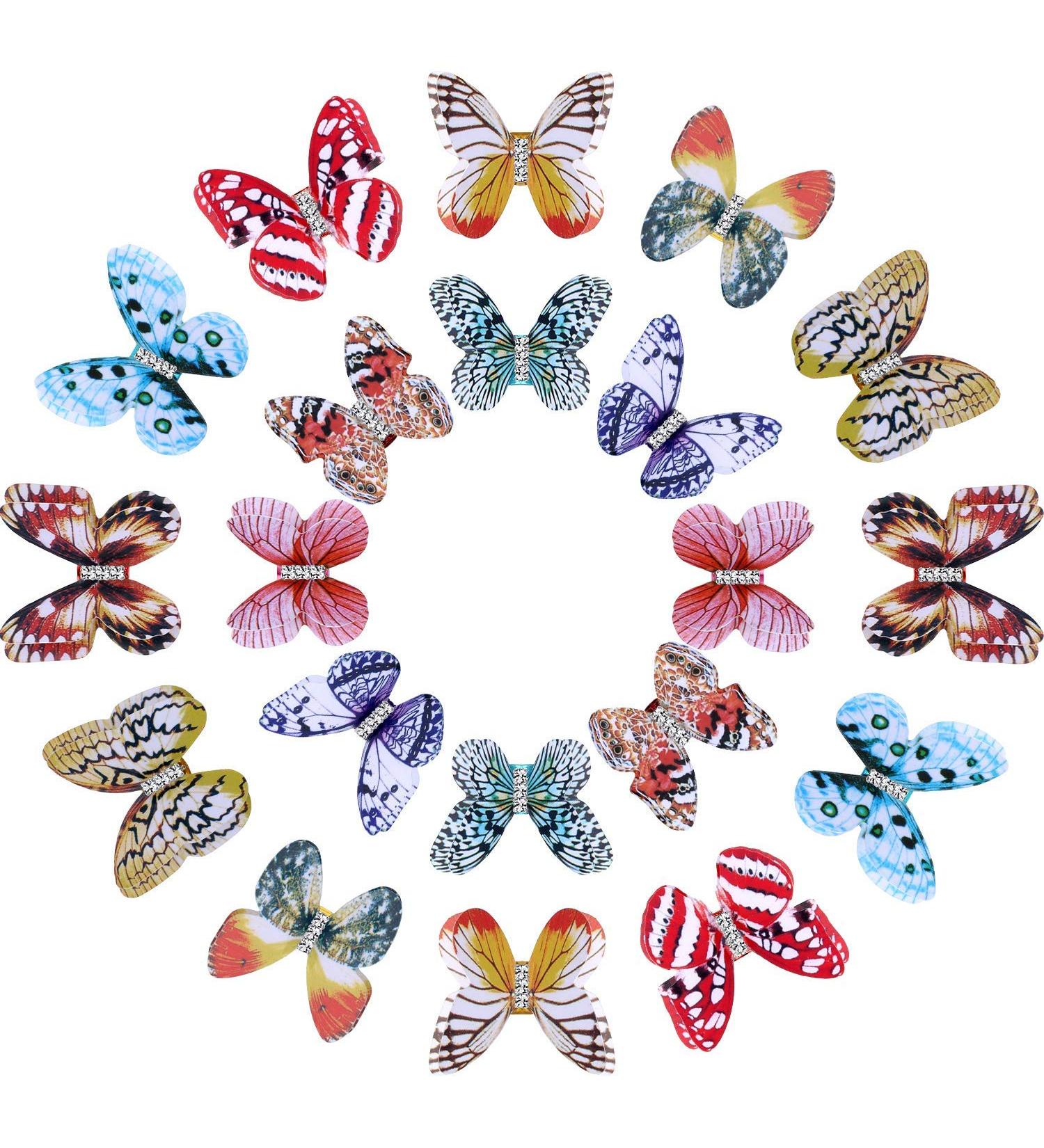 20 Pieces Butterfly Dreadlocks Beads Hair Cuffs Clips Rings Colorful Braiding Hair Jewelry for Women Girls Hair Accessories (Classic Butterfly Pattern) - Buy Online on GoSupps.com