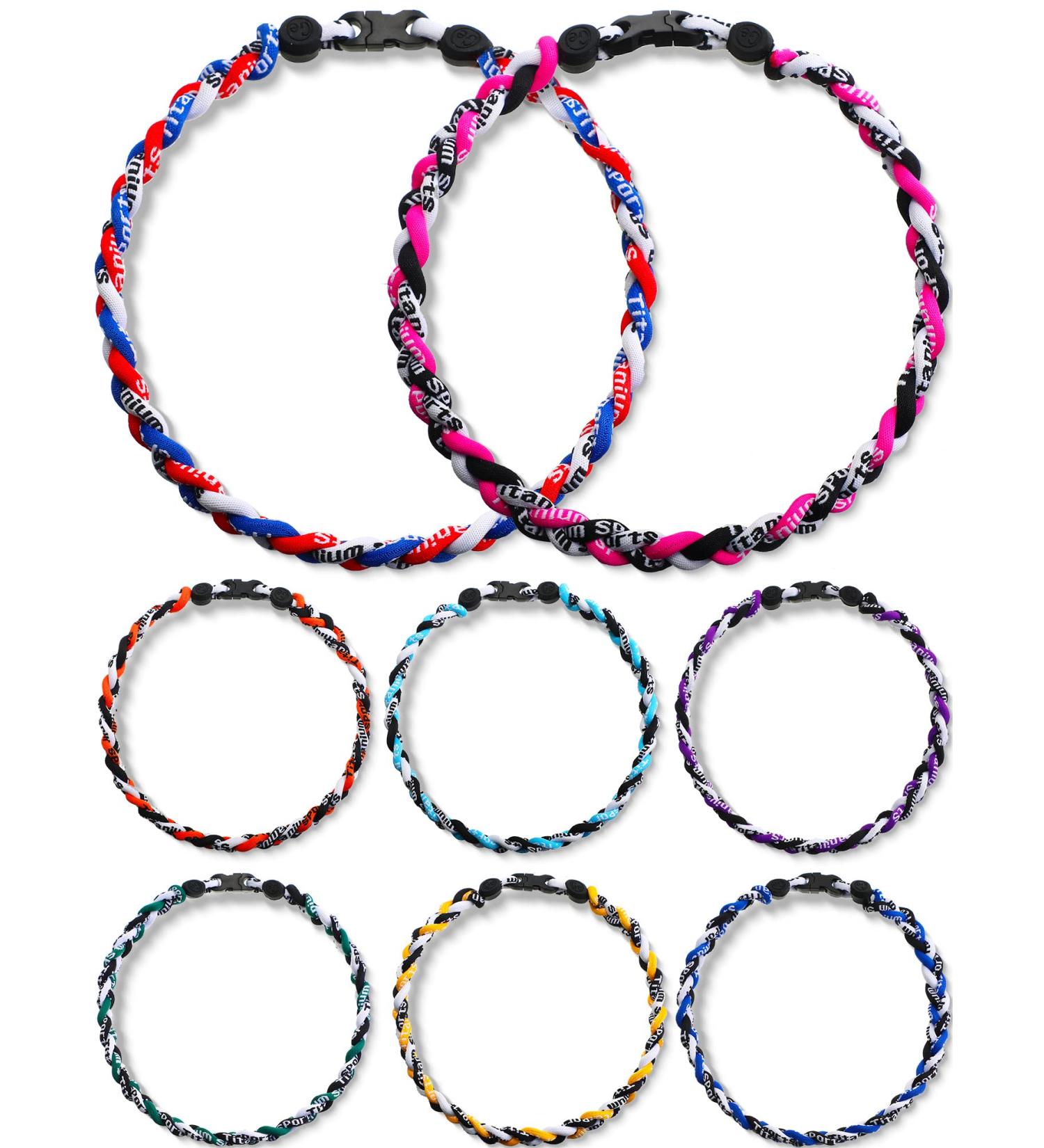 MTLEE 8-Piece 18 3 Braided Rope Tornado Necklace in Multiple Colors - Baseball Necklaces - Buy Online on GoSupps.com