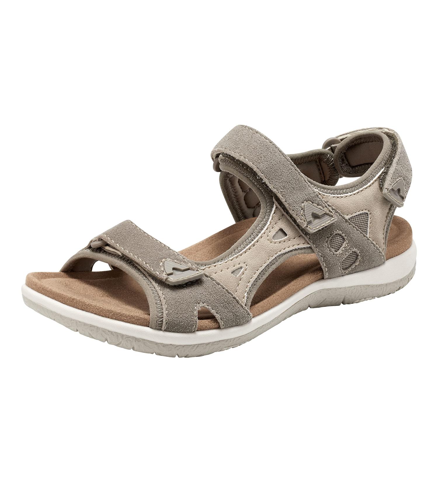 Earth Origins Womens Skylar Slip Resistant Suede Sandals - Granite, Size 8 - Buy Online on GoSupps.com