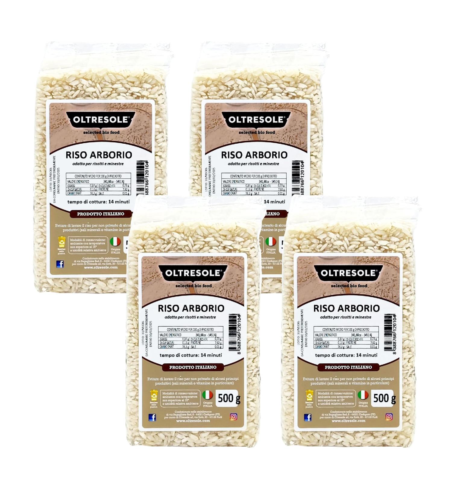 Oltresole, Artisanal Italian Arborio Rice, Coarse grain, high starch rice, ideal for soups, risottos and sa